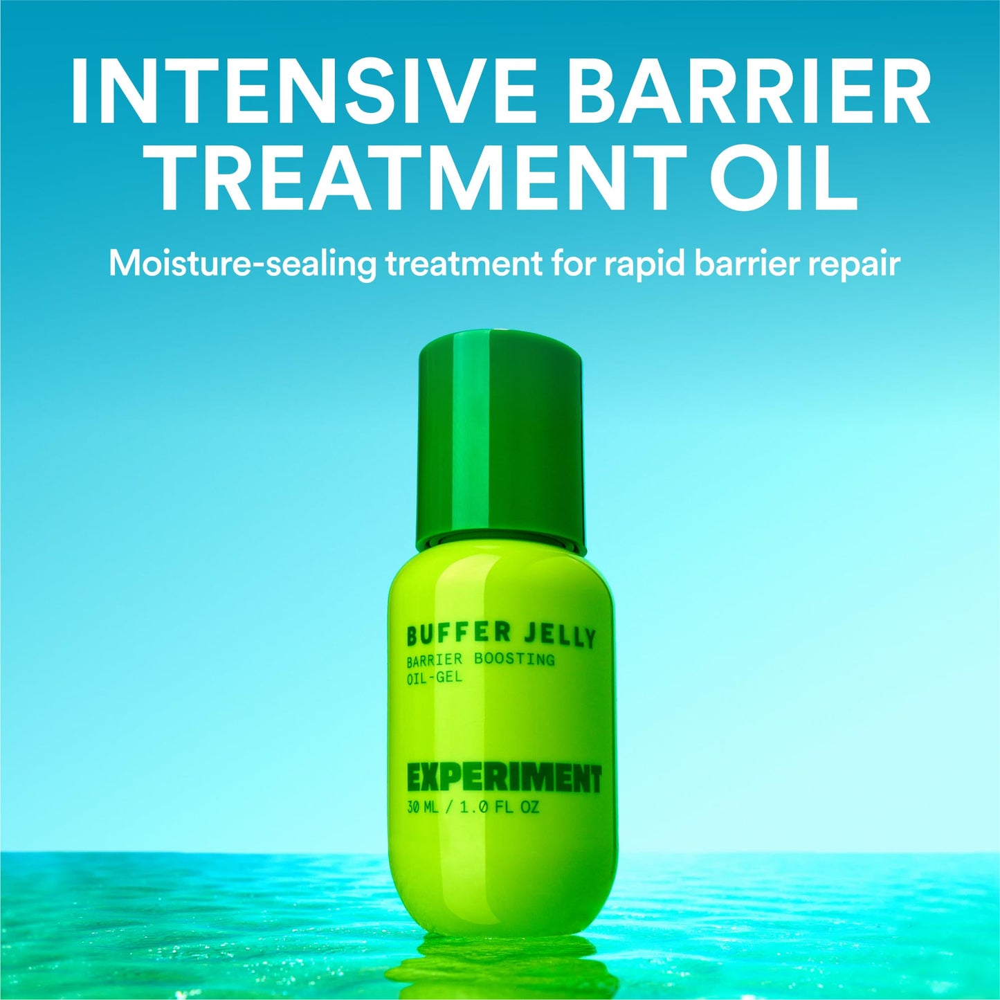 Buffer Jelly Intensive Barrier Treatment Oil – Ceramide, Squalane and Panthenol - Hydrating, Soothing and Strengthening, 1.0 FL OZ– Vegan Formula for Dry Skin Types