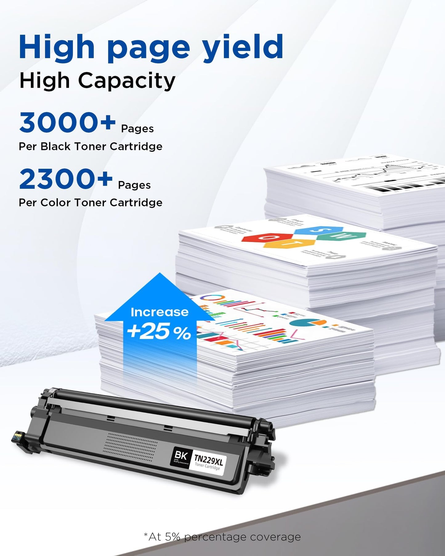 TN229XL TN229 Toner Cartridge Replacement for Brother TN229 XL TN 229XL TN-229XL Toner Work with Brother HL-L3220CDW MFC-L3720CDW HL-L3280CDW HL-L3300CDW MFC-L3780CDW Printer (TN229XLBK/C/M/Y-4 Pack)