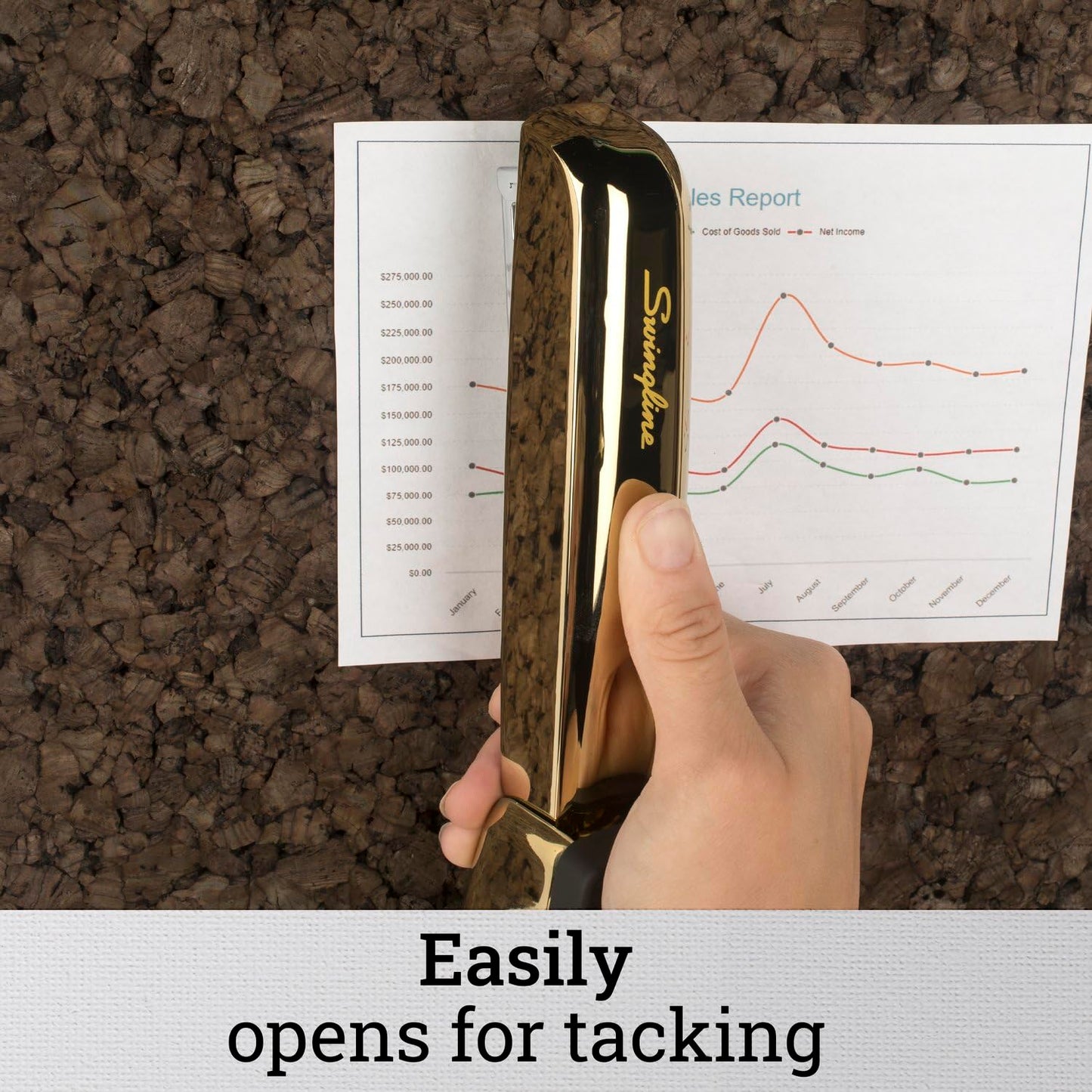 Swingline Stapler, 30 Sheet Capacity, 747 Business Stapler, Jam Free, Metal, Gold Chrome (74721)