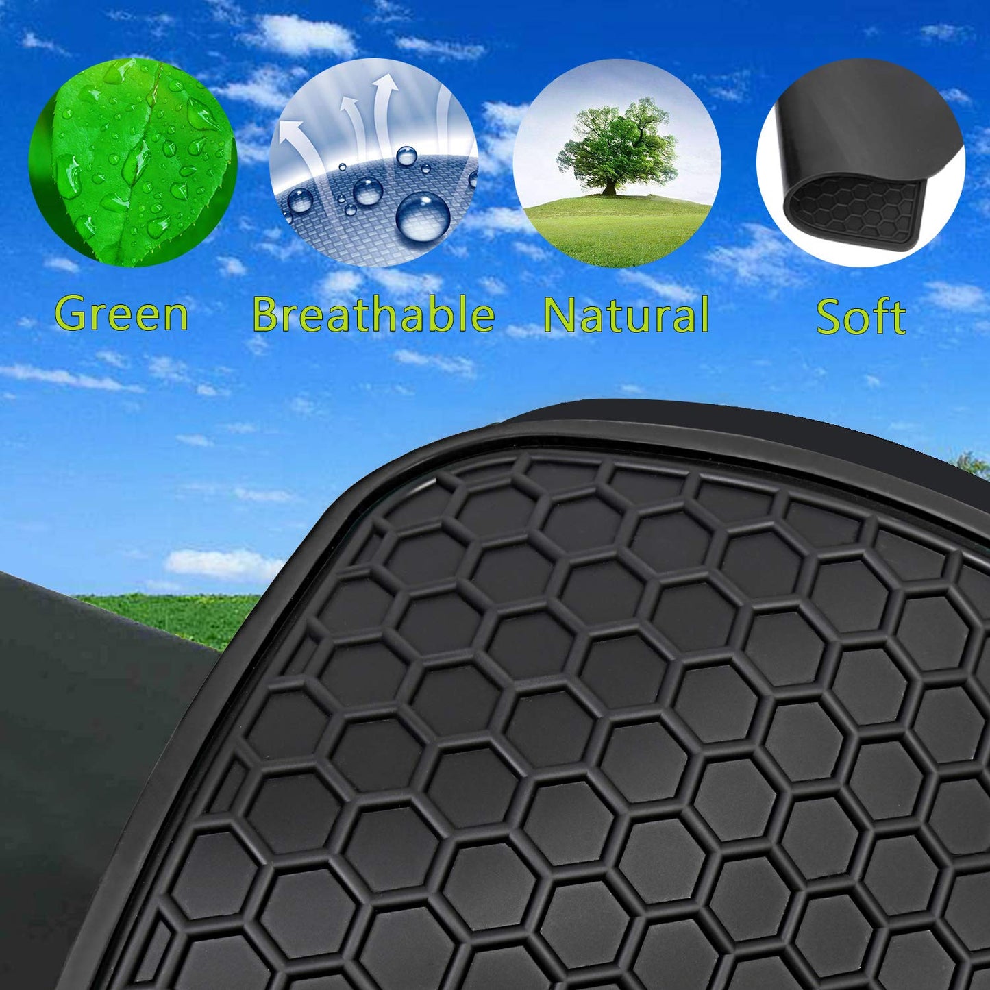 HD-Mart Car Rubber Floor Mat for Honda Civic Sedan 10th 2016 2017 2018 2019 2020 2021 Custom Fit Full Black Auto Floor Liners Mat All Weather Protection Heavy Duty Odorless