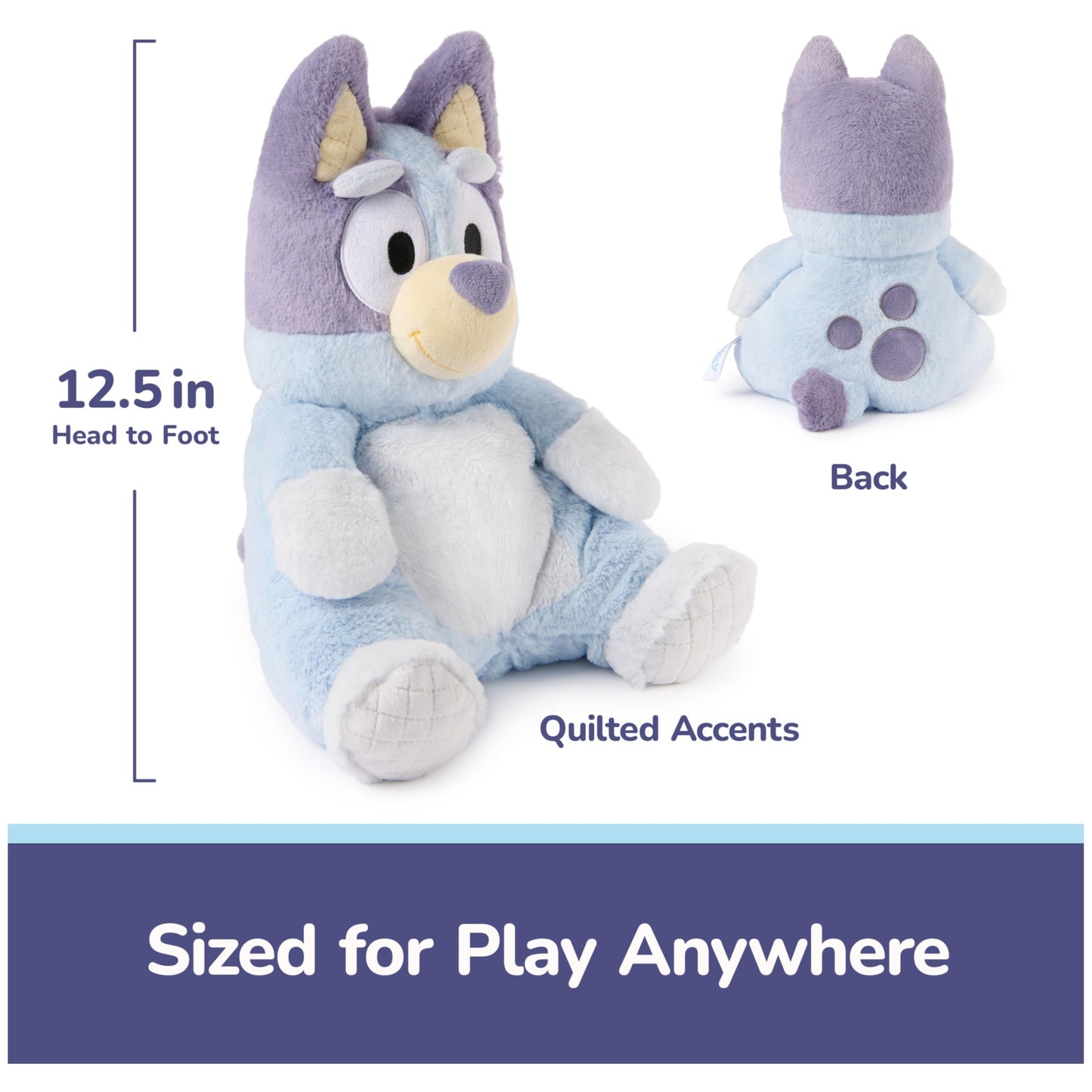 GUND Official Bluey Oh So Snuggly Plush, Bluey Plushies, Stuffed Animal Sensory Toy for Babies and Toddlers, Blue, 12.5”