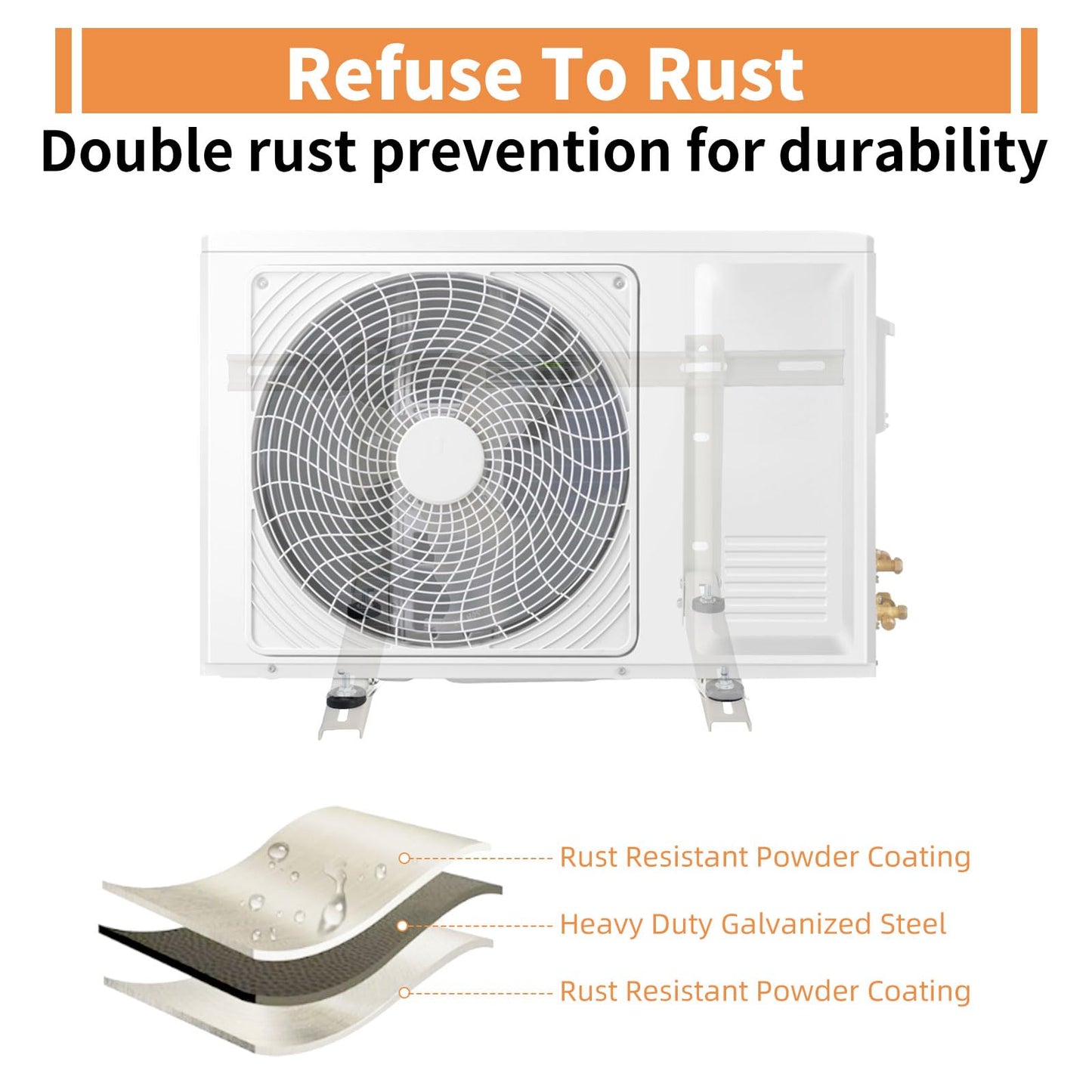 Mini Split Wall Mounting Bracket for 7000-18000 Btu Condenser Universal Ductless Air Conditioners, Heat Pumps, Compressors and HVAC Systems, Heavy Duty Support up to 270LBS