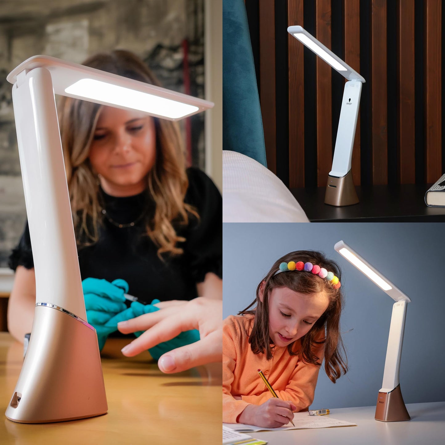 Daylight Company Smart Go Portable Lamp, Ideal for Reading, Light Therapy, Everyday Tasks, Crafts, Desk Work, DIY, Led, Chargeable lamp, 95+ CRI, 1 Count (Pack of 1), White