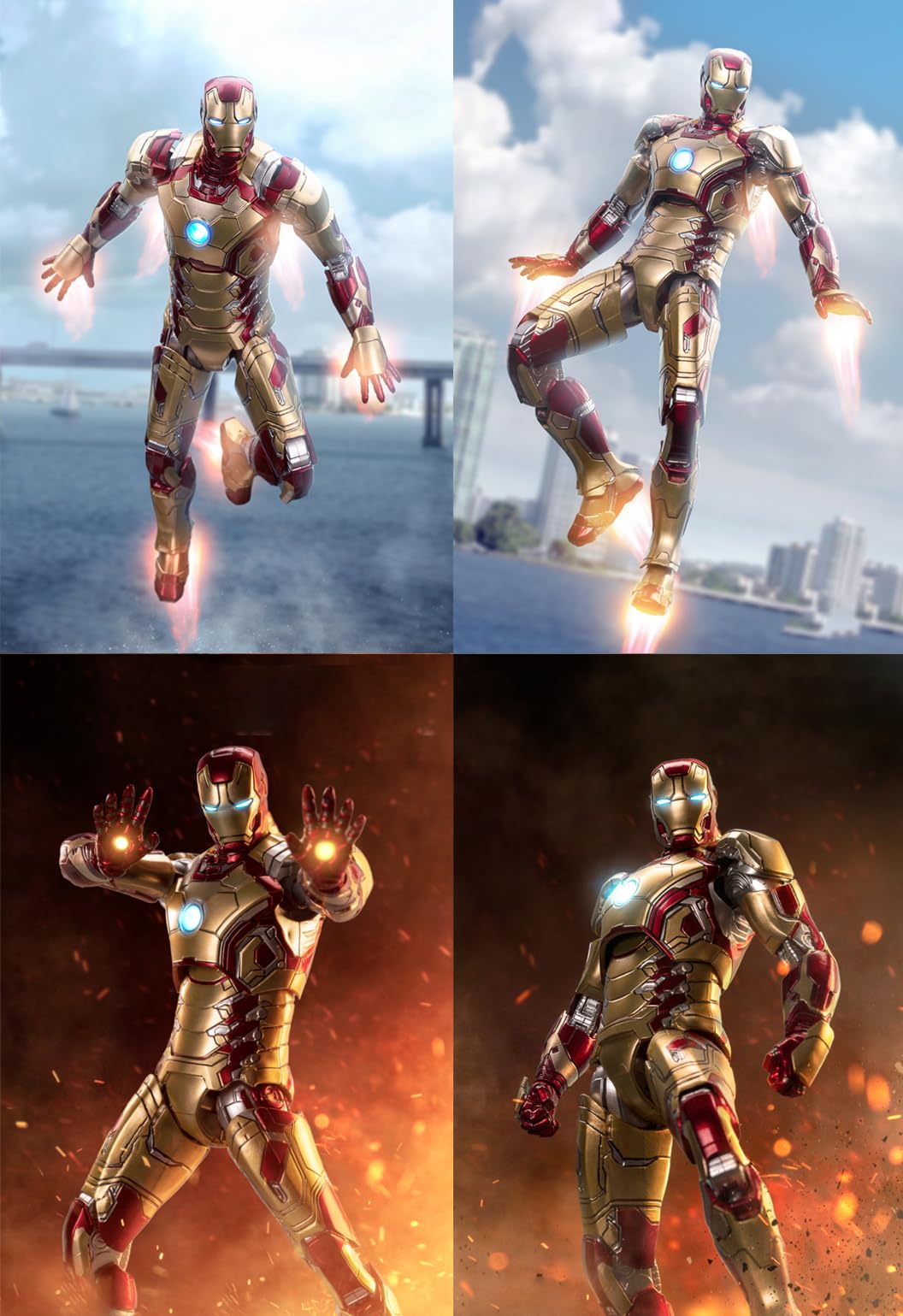 OVONNI 7 Inch Ironman MK42 Action Figure,Exquisite Painting Collectible Figure with Lots of Accessories (1/10 Scale)