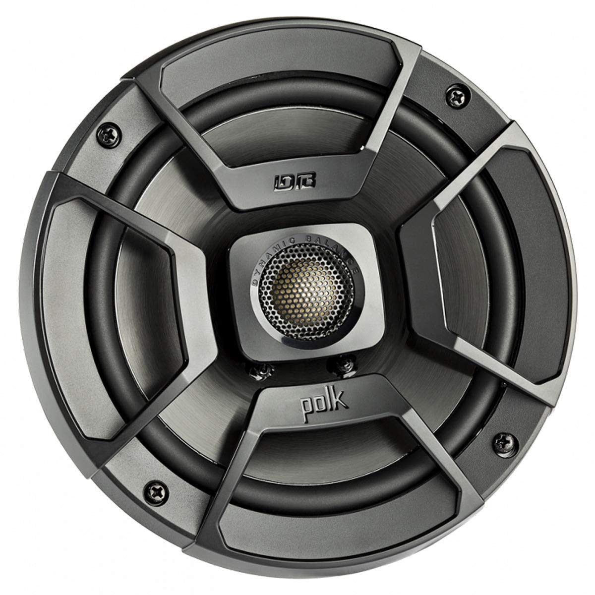 Polk Audio DB652 DB+ Series 6.5" Coaxial Speaker for Car & Marine, 2-Way Boat & Car Audio Speaker, 40-22kHz Frequency Response, Polypropylene Woofer Cone & 3/4" Silk Dome Tweeter, Black