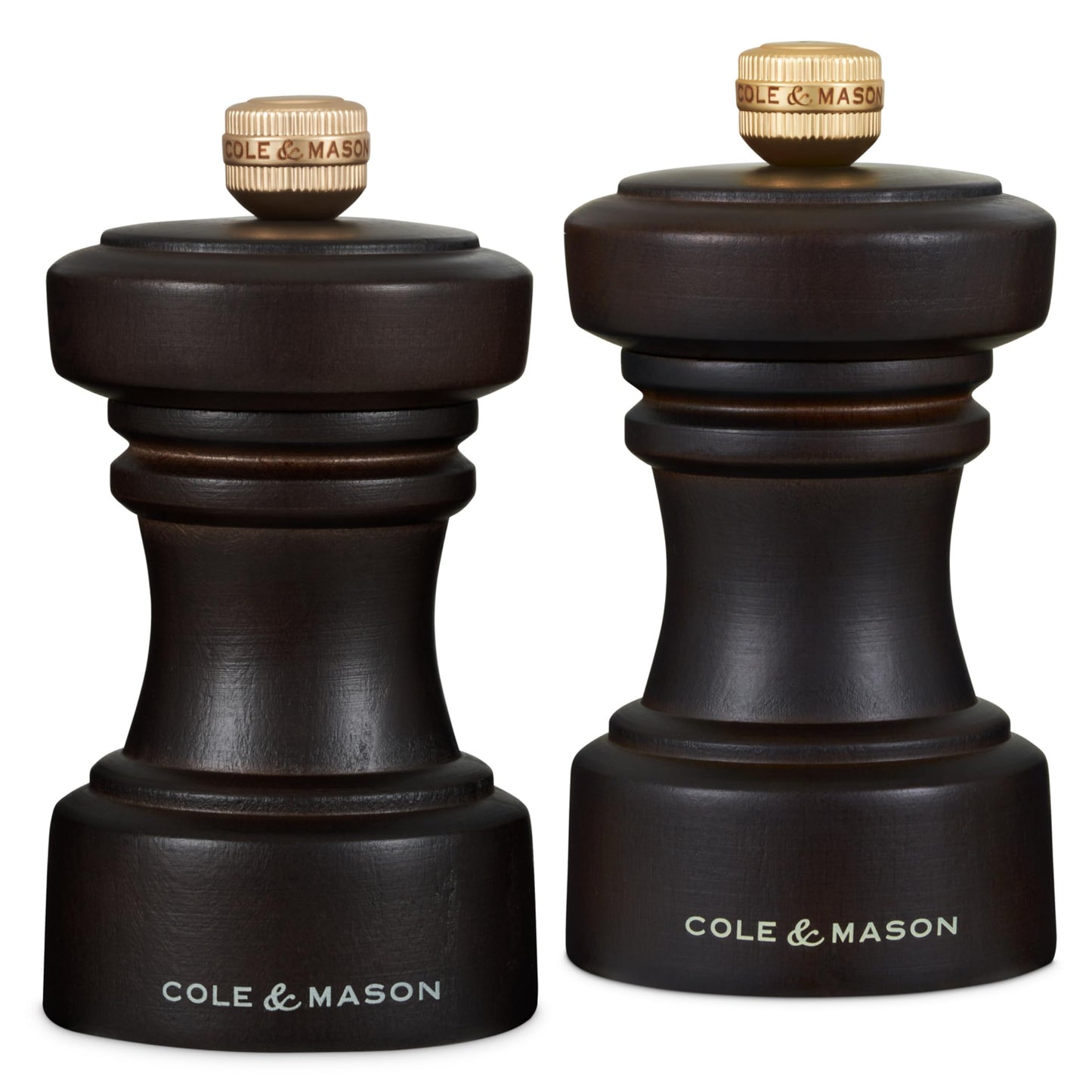 Cole & Mason Hoxton Mill - Table Salt Grinder & Pepper Grinder with Precision+ Grinder - Kitchen & Home Accessory - Chocolate Wood