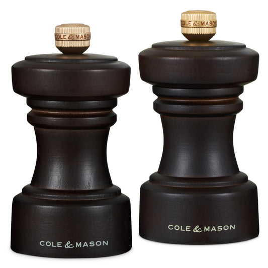 Cole & Mason Hoxton Mill - Table Salt Grinder & Pepper Grinder with Precision+ Grinder - Kitchen & Home Accessory - Chocolate Wood