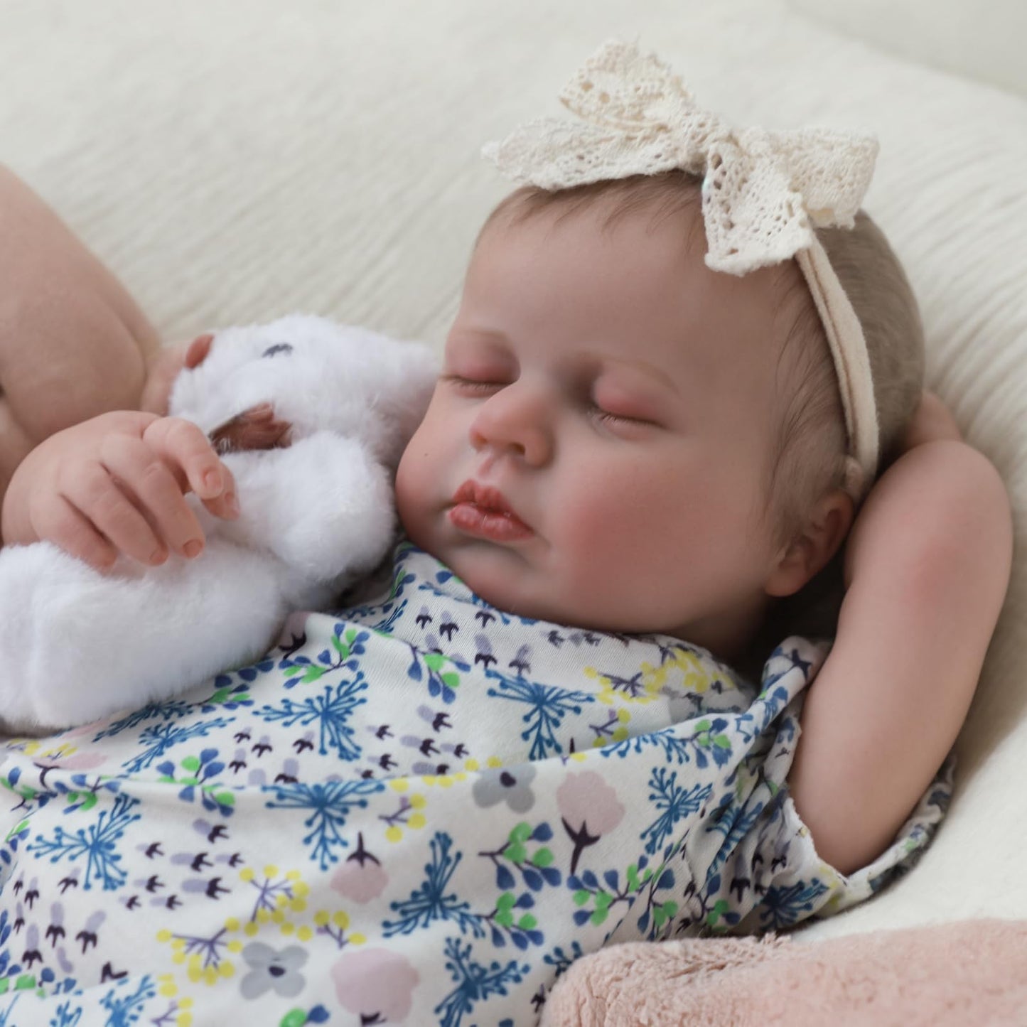 SCOM Lifelike Reborn Baby Dolls Loulou - 20 Cute Realistic Silicone Baby Girl, Weighted Full Vinyl Body Newborn Doll with Accessories for Ages 3+ | Premium Gift