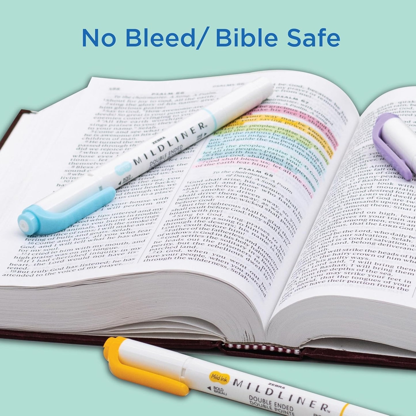 Zebra Pen Mildliner Dual-Tip Highlighter Set, Broad and Fine Tips, No Bleed, Ideal for Bible Highlighting, Journaling, School and Office Supplies, Assorted Ink in Carrying Case, 25-Pack (78025)