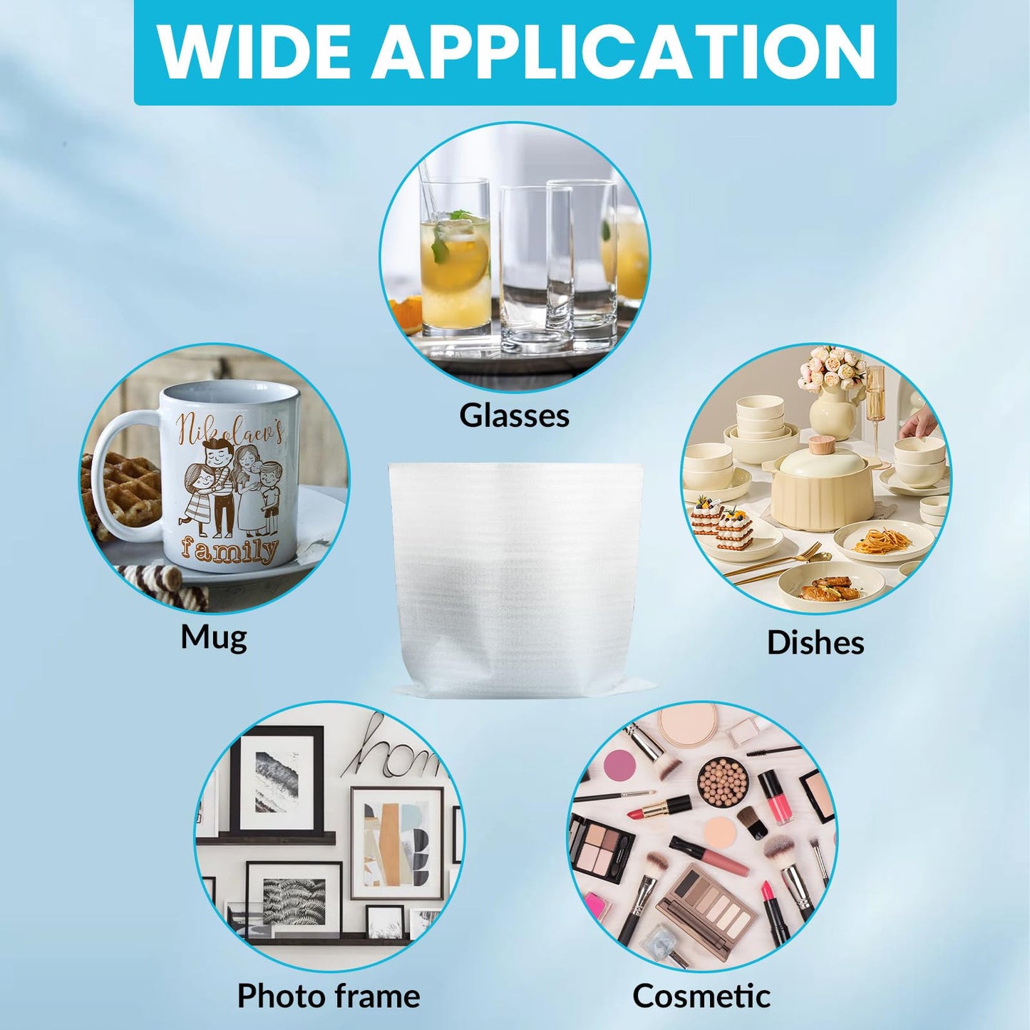 200 Pack Foam Pouches,4 Sizes Cushion Foam Pouch for Moving, Packing, Transportation and Storage, Moving Supplies Incidental Fragile Stickers(14x14 Inch, 12x12 Inch, 12x7.5 Inch, 7.5x7.5 Inch)