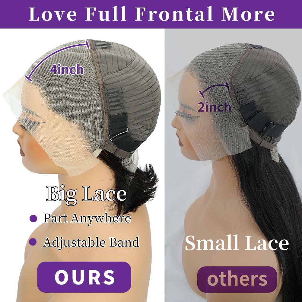 12 Inch Short Bob Wig Human Hair 13x4 Hd Transparent Lace Front Wigs Human Hair Pre Plucked 180 Density Straight Lace Frontal Wigs Human Hair Glueless Wig for Women Natural Hairline with Baby Hair