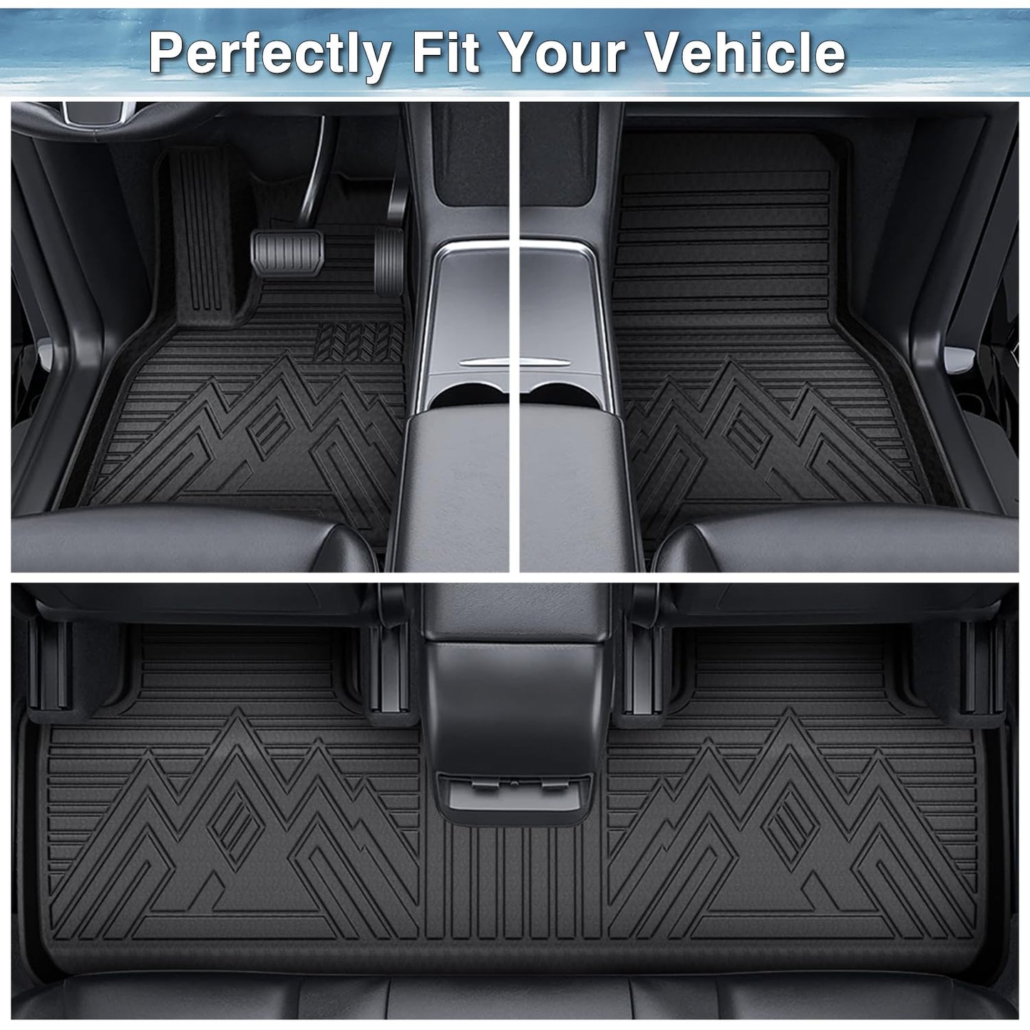 Mixsuper Custom Fit for Floor Mats 2015-2021 Ford Transit 150/250/350 (No Transit Connect) All Weather Floor Liners 1st Row 1 Piece