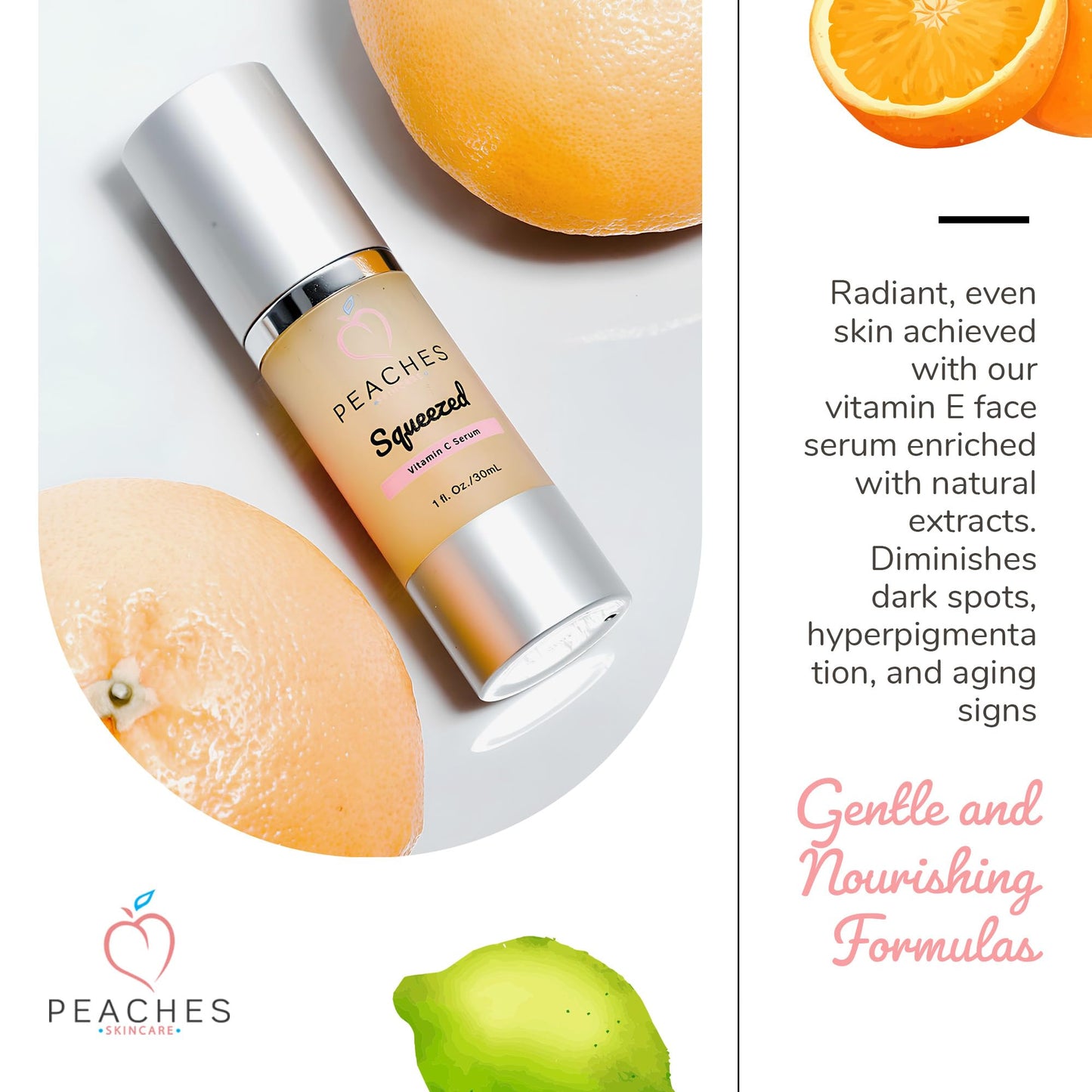 Vitamin C Face Serum (1 oz) - Age-Defying Brightening Serum with Real Gold, Kakadu Plum Extracts - Vegan Facial Serum - Vitamin C Serum For Face Elasticity - Squeezed Vitamin C Serum