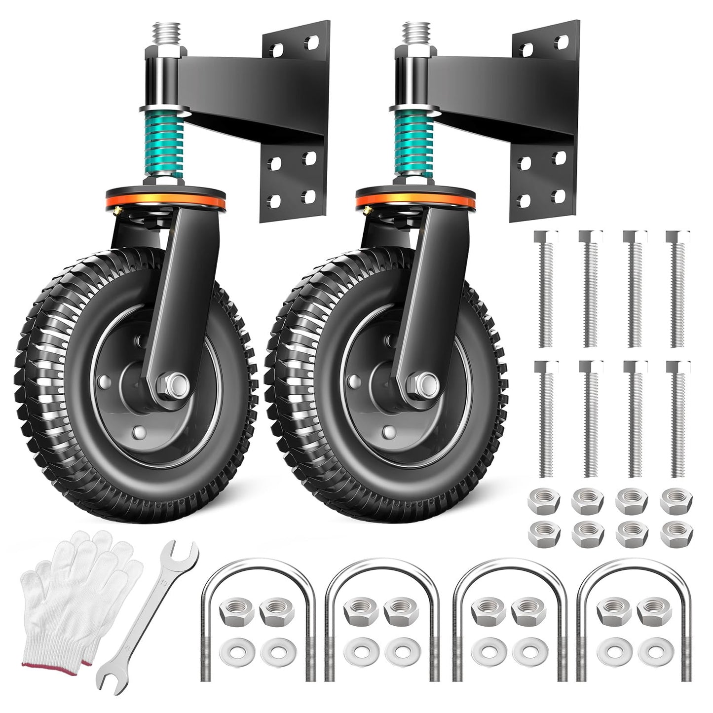 FVCLBZ 6inch Heavy Duty Gate Caster, 2 Pack gate Wheels for Wooden gate, Swivel Caster Wheels for Wooden Gate and Fence 700LBS Capacity