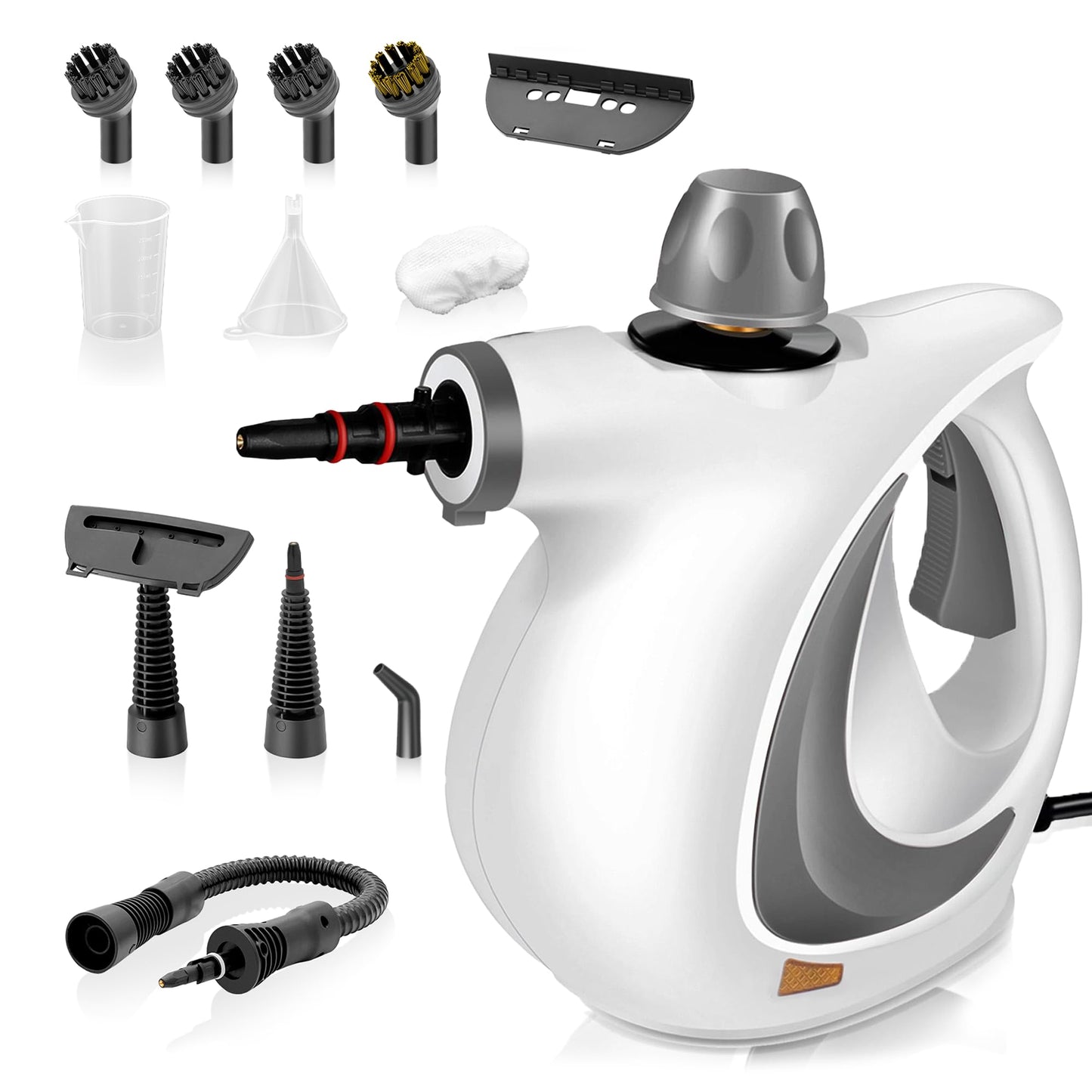 Pressurized Handheld Steam Cleaner for home with 12pcs Accessories&Safety Lock – Multi-Surface Natural Deep Steamer for Cleaning Car, Furniture, Floor, Upholstery, Tile, Grout, Windows (dark gray)