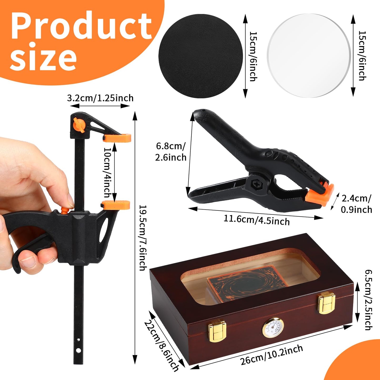 Didaey Card Flattening Kit Trading Card Flattening Tool Accessory Kit Included 1 Moisturizing Box 2 Acrylic Plates 4 Vices 4 Clamps 2 Indent Mats for Fix Bent Cards(Reddish-Brown,Wooden)