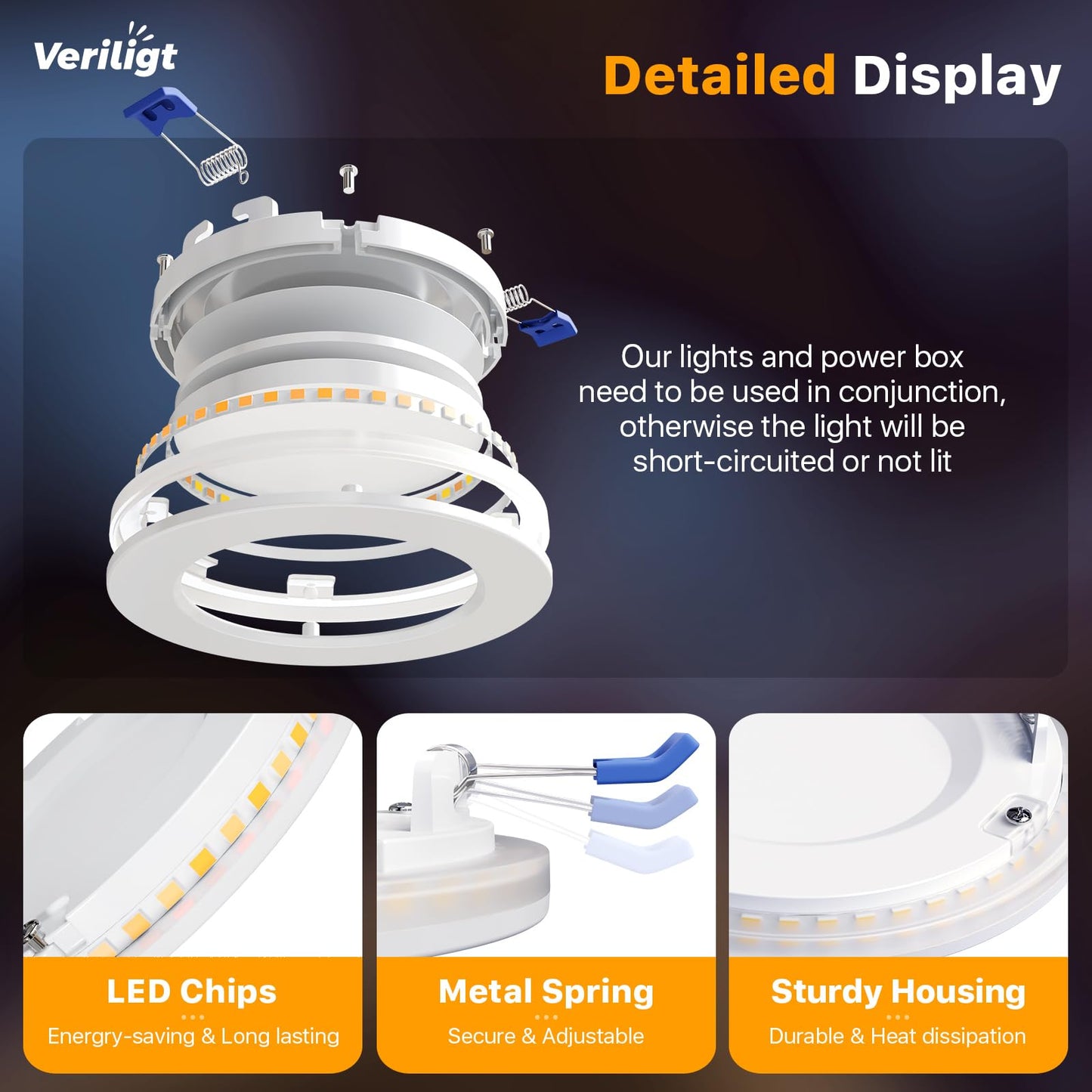 Veriligt 12 Pack 6 Inch LED Recessed Light with Night Light, 2700K/3000K/3500K/4000K/5000K 5CCT Ceiling Light, 1050LM 12W 120V, Dimmable Canless Wafer Downlight ETL&FCC, Energy Saving Star