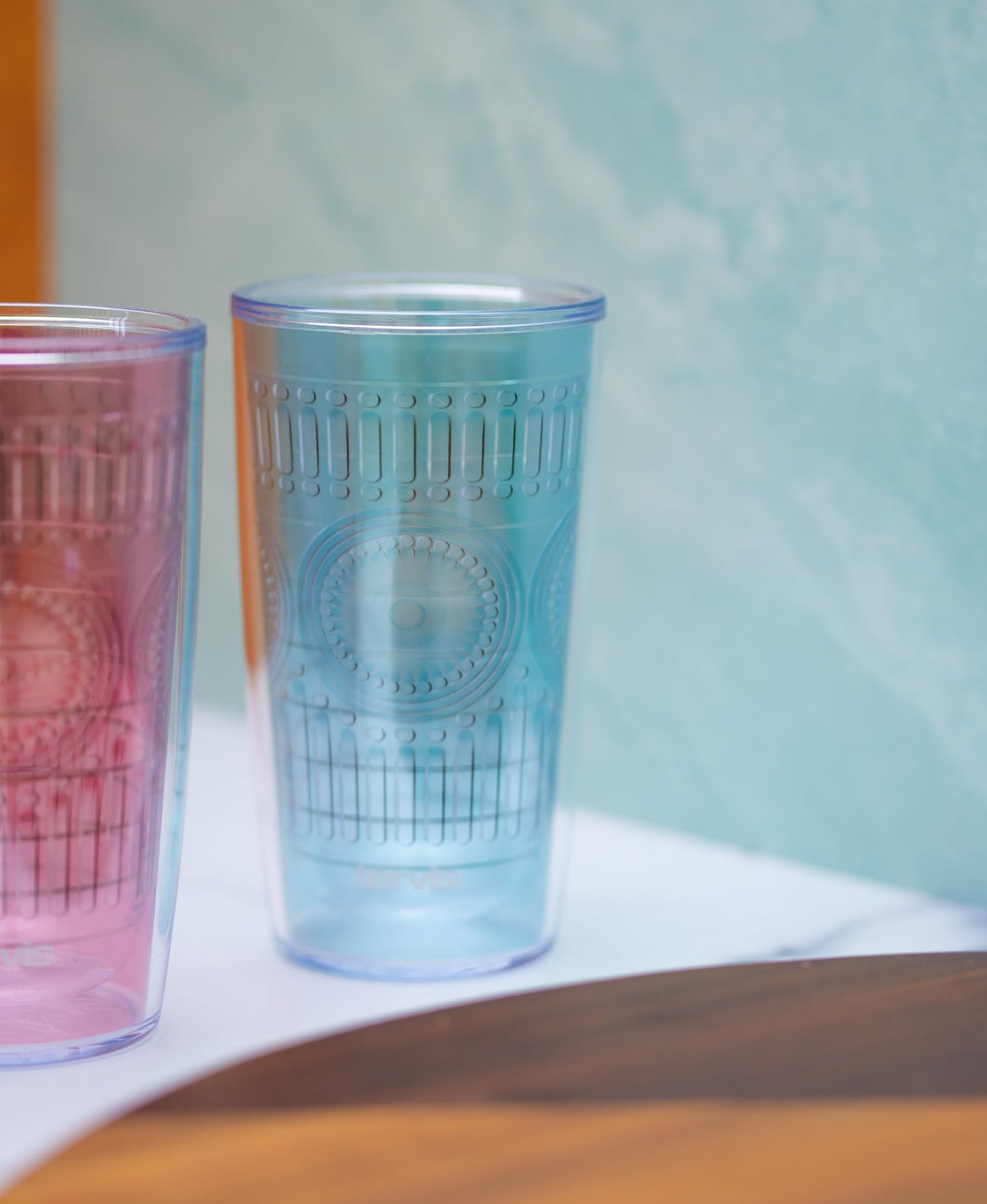 Tervis Romantic Embossed Hobnail Collection Made in USA Double Walled Insulated Tumbler Travel Cup Keeps Drinks Cold & Hot, 16oz 4pk, Assorted