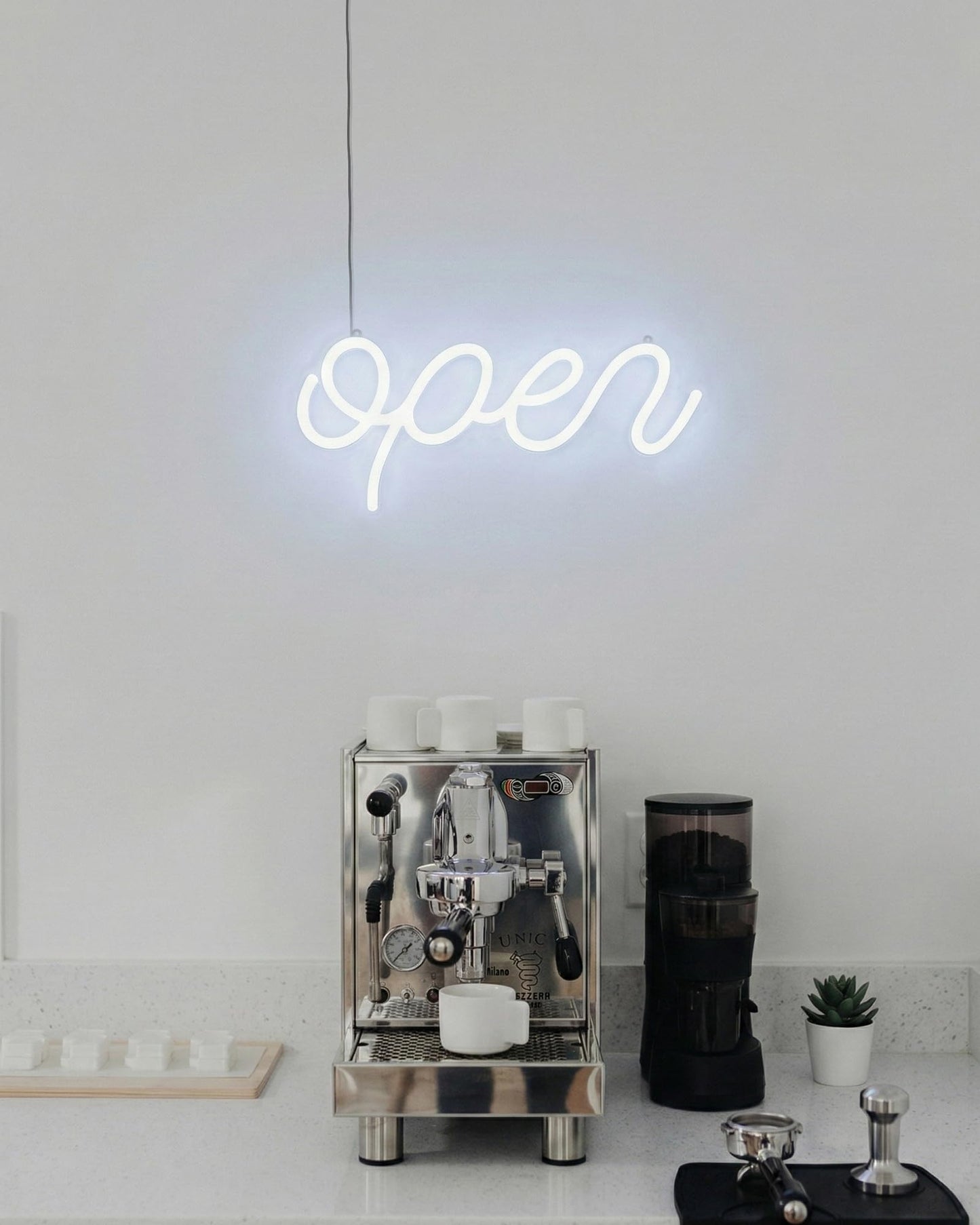 HiNeon LED Neon Open Sign for Business 15x7in w/ON/OFF Switch, Bright Lighted Open Sign for Window, Light Up Open Signs for Shop Cafe Salon Boutique Bar (White)