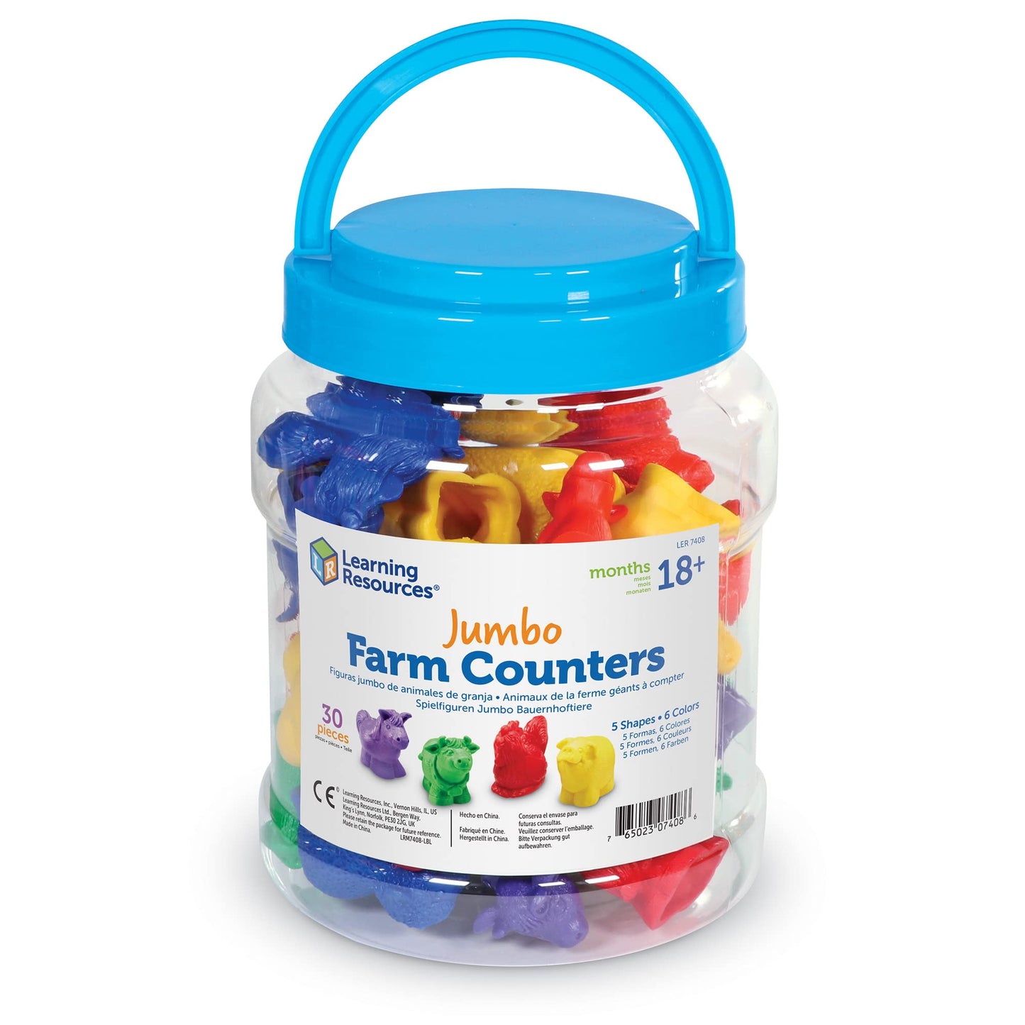 Learning Resources LER7408 Jumbo Farm Counters, Educational Counting and Sorting Toy, Set of 30