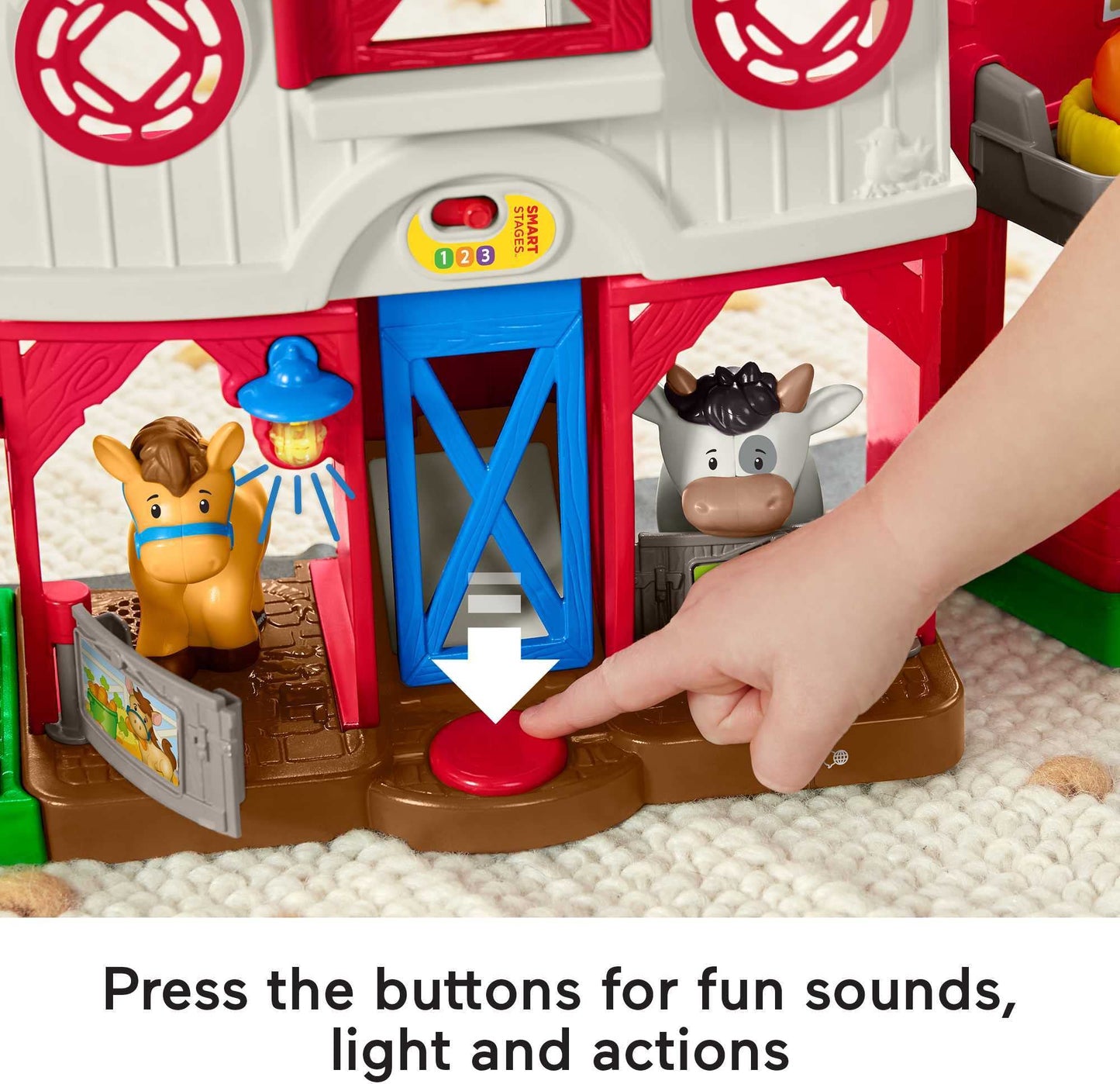 Fisher-Price Little People Toddler Learning Toy Caring for Animals Farm Playset with Smart Stages for Pretend Play Kids Ages 1+ Years