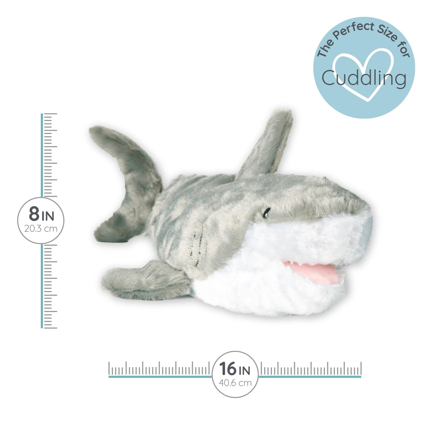 Warm Pals - Samuel Shark - 1.5lbs - Cozy Microwavable Lavender Scented Plush Toys - Heated Stuffed Animal - Heatable Coolable Bedtime Comfort Plushie