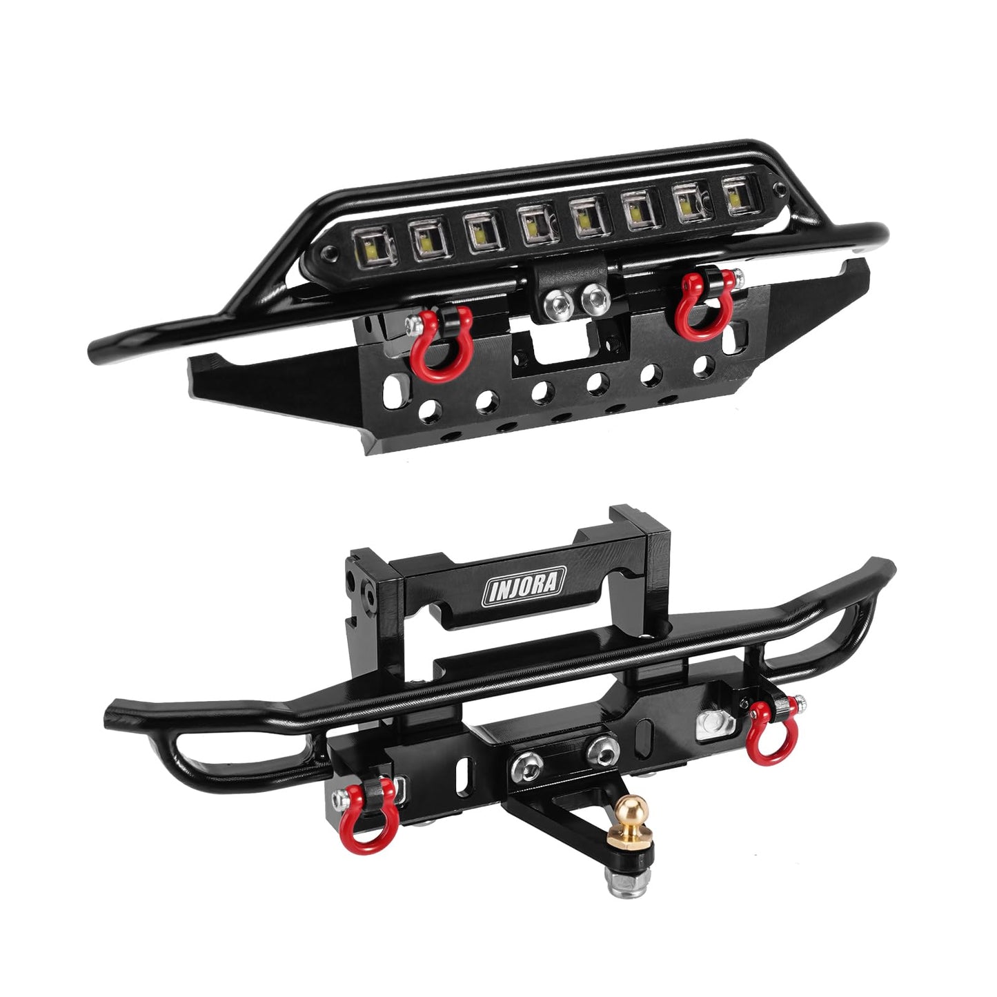 INJORA Front&Rear Tube Bumper Metal Bumper Set for TRX4M Bronco Upgrade 1/18 RC Crawler