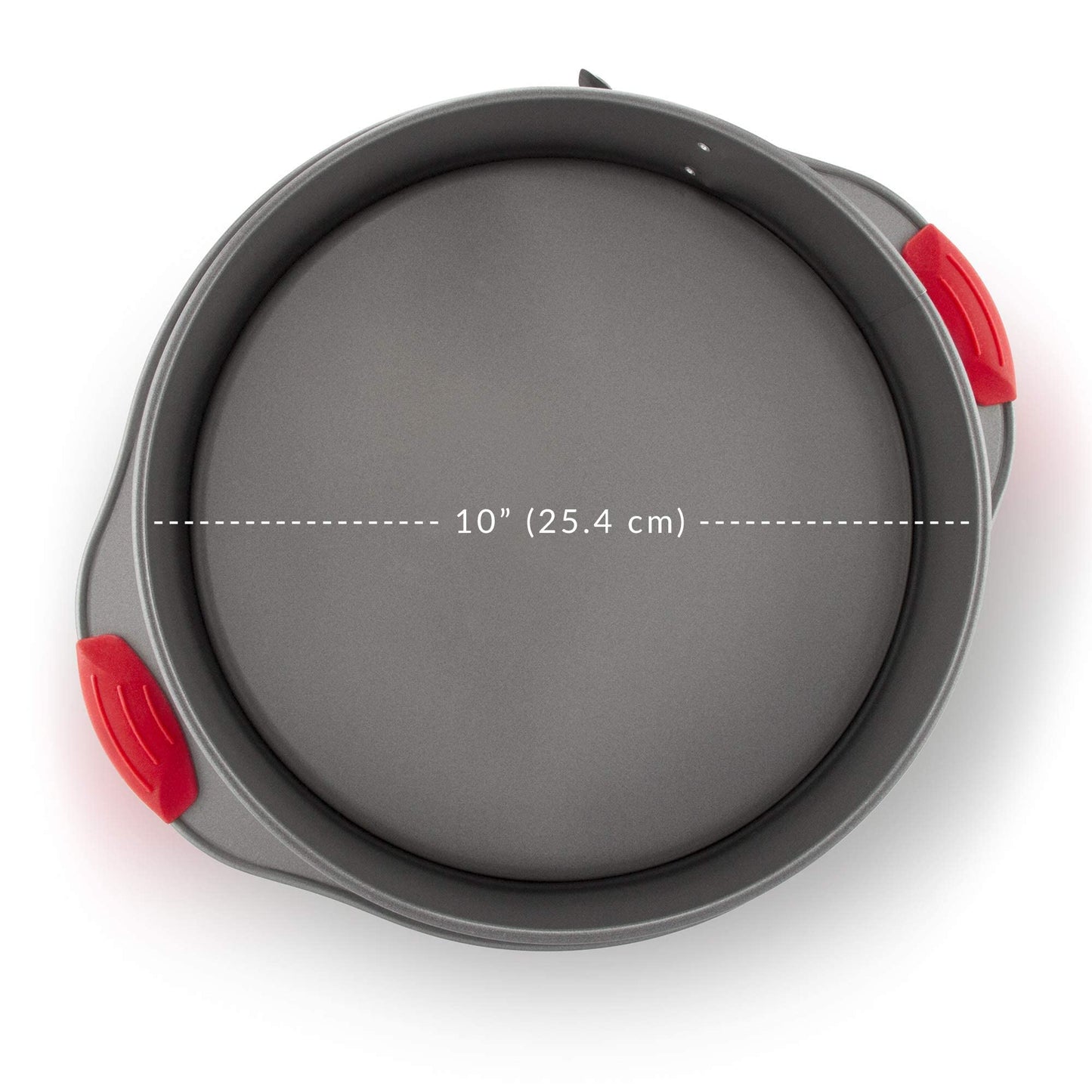 Boxiki Kitchen 10 Inch Nonstick Springform Pan, Professional Spring Form and Cheesecake Baking Mold, Leakproof Cake Pan with Silicone Handles
