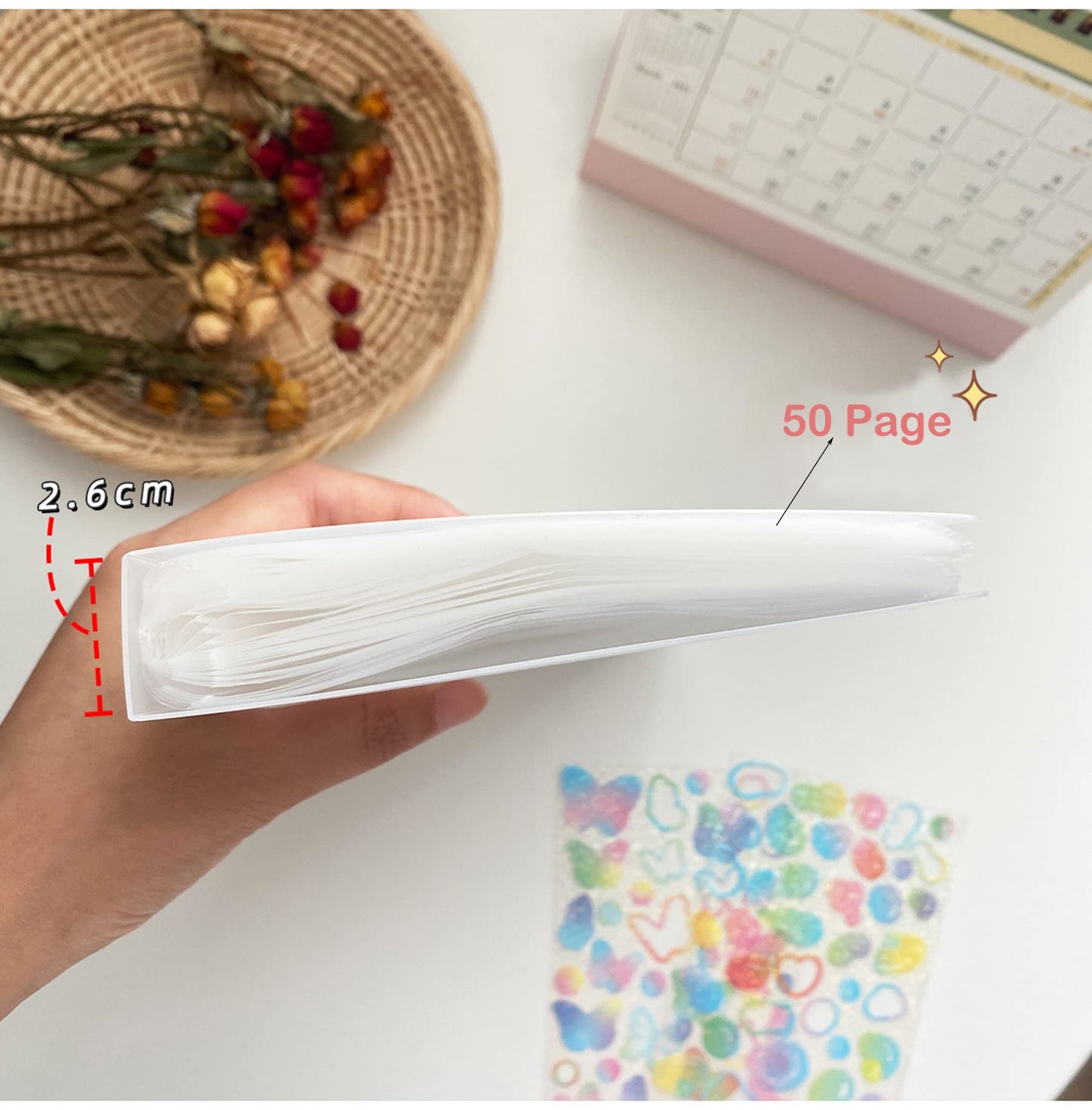 YOAVIP 4.8 x 9.6 Large Clear Storage Book for Planner Scrapbook Stickers Organizer Binder 50 Page (4 Pack)