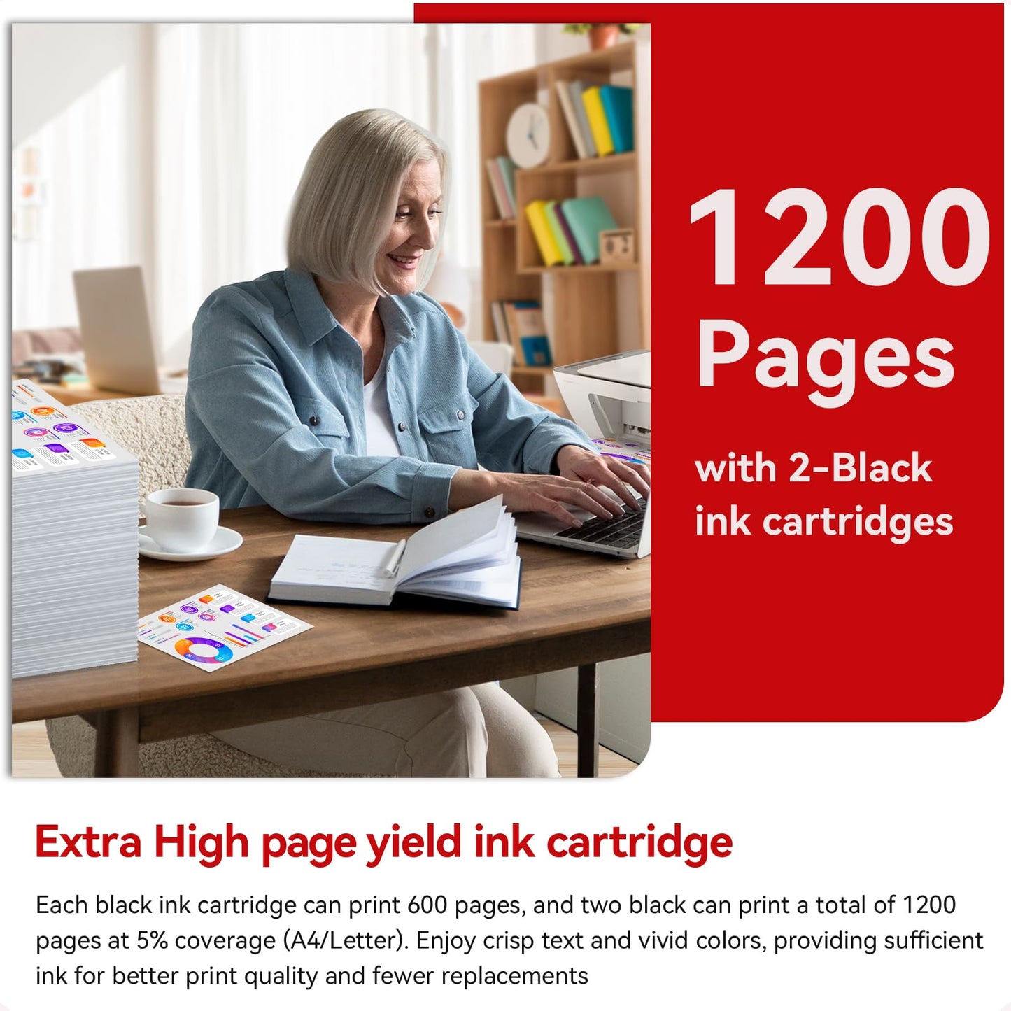 PG-275XL Black Ink Cartridges Replacement for Canon PG-275 Black Ink Cartridge 275 275XL Compatible for Canon TR4720 TS3722 TS3522 TR4700 TS3500 TS3700 TS3520 TS3720 TR4722 Printer