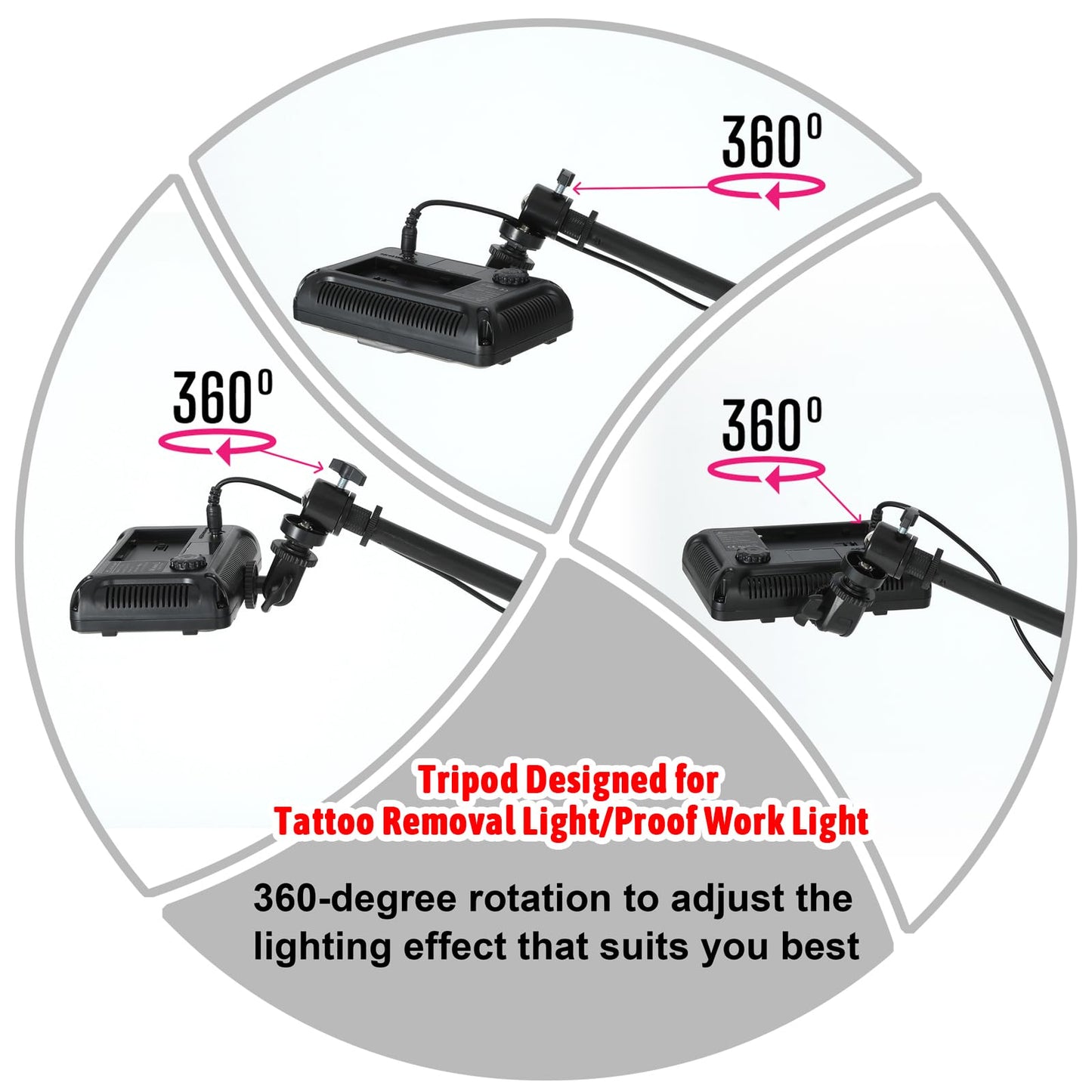 Polarized LED Tattoo Work Light Specialized Tripod for Optimal Stability