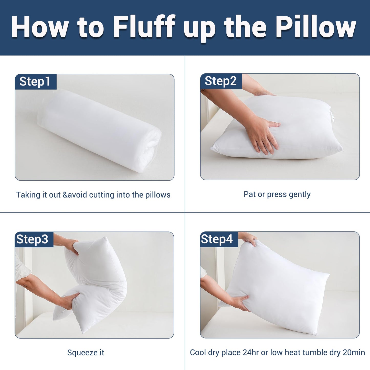 CULVE Bed Pillows Standard Size Set of 4 Pack for Sleeping- Medium Support 20"x26" Soft Pillow, Down Alternative Filling for Side Back Stomach Sleeper