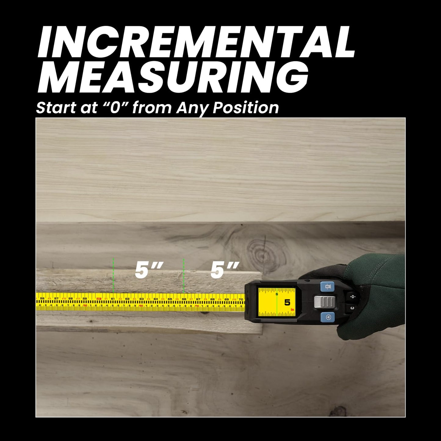 3-in-1 Digital Tape Measure, 330Ft Laser Measurement Tool & Auto Lock Tape with Instant Digital Readout, Extended Laser Line & Incremental Measurement, Replaceable Tape | Swappable Battery | APP Sync