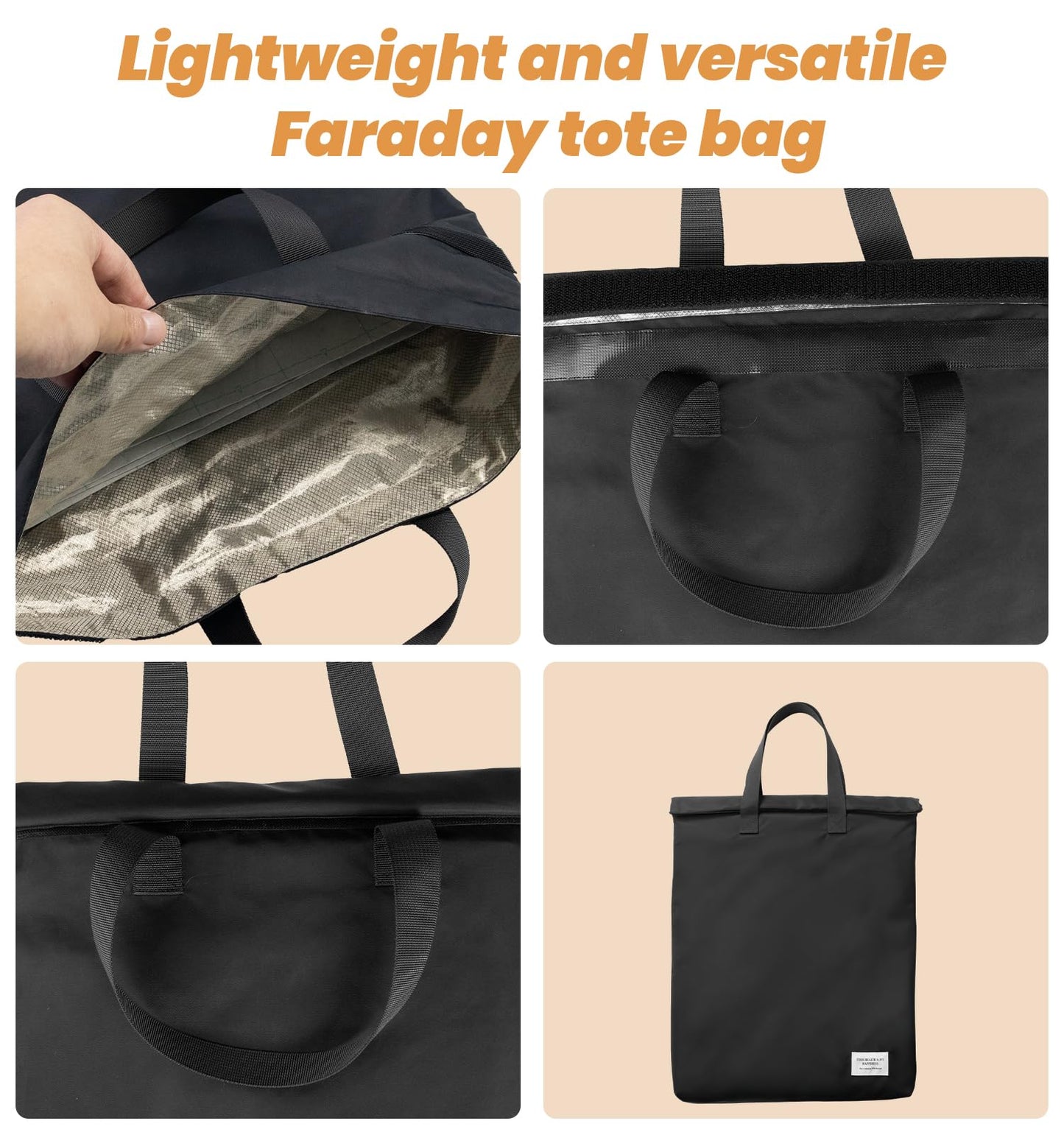 Faraday Bags with Handle,Anti-Tracking Faraday Bag for Laptops & Tablets & Phones & Car Keys,Waterproof Anti-Scratch,Anti-Theft Signal Blocking Pouch