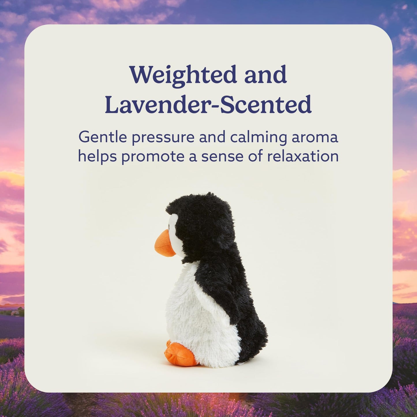 warmies Penguin Microwavable, Hot or Cold for Cool Relaxation and Warm Relief, Lavender Scented Cozy Plush Animal