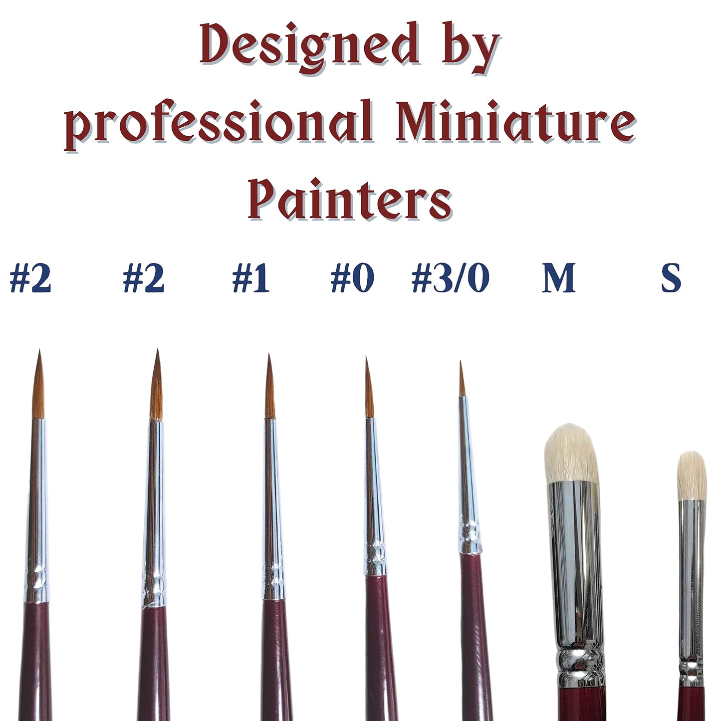 FOXBITE Kolinsky Sable Set Brushes for Miniature Painting Modeling Pieces Fine Detail Paint Brush Miniature Painting Kit Mini Paints Acrylic for Warhammer