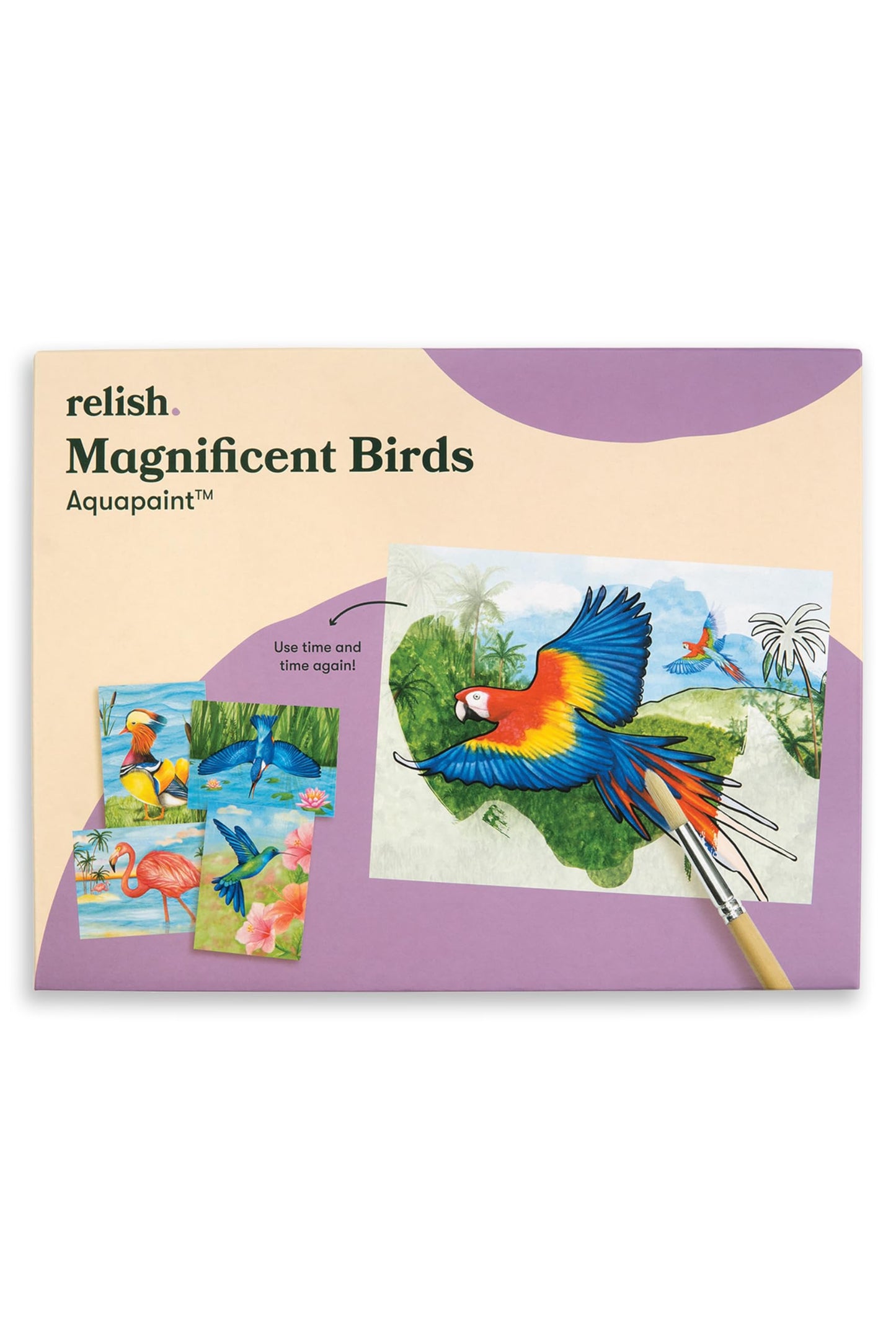 Relish Magnificent Birds Aquapaints - Pack of 5 Reusable Water Painting Alzheimer’s & Dementia Activities, Products & Aids for Elderly