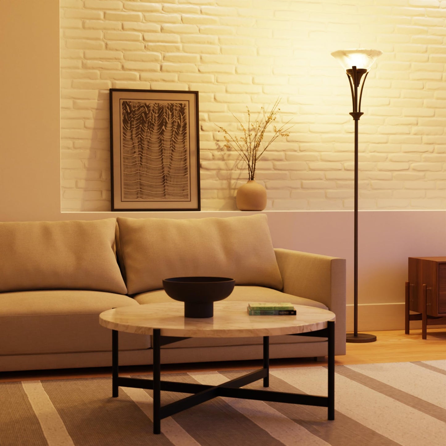 Globe Electric 63361 Gatineau 71" Dark Bronze Floor Lamp with Alabaster Glass Shade
