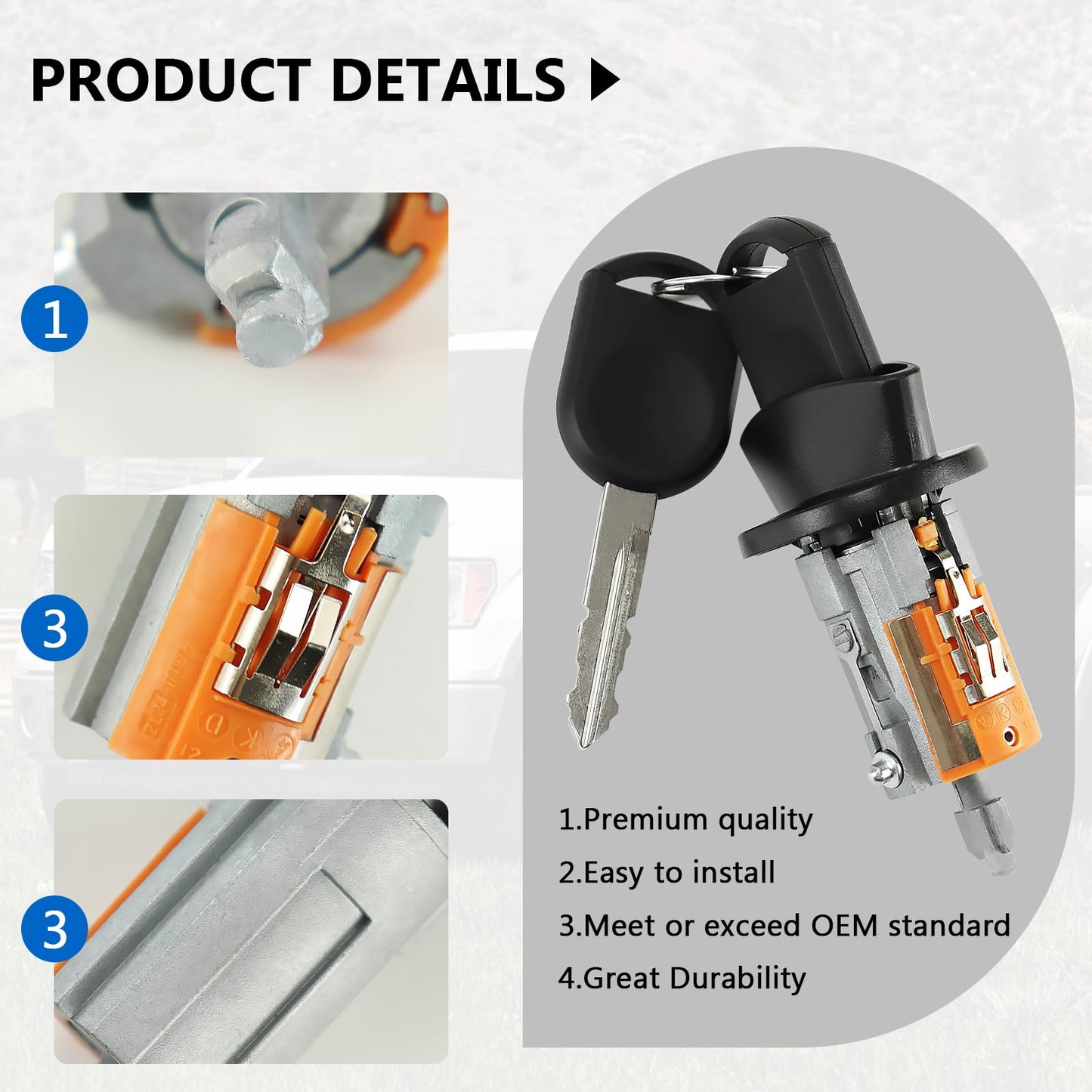 for Ford Ranger 2001-2011,Explorer Sport Trac 2001-05,Explorer 2 Door Sport 2001-03,Mazda B Series 2001-06 Ignition Switch Lock Cylinder & Door Lock Cylinder Set W/2 PATS Chip Keys LC6177 DL5886