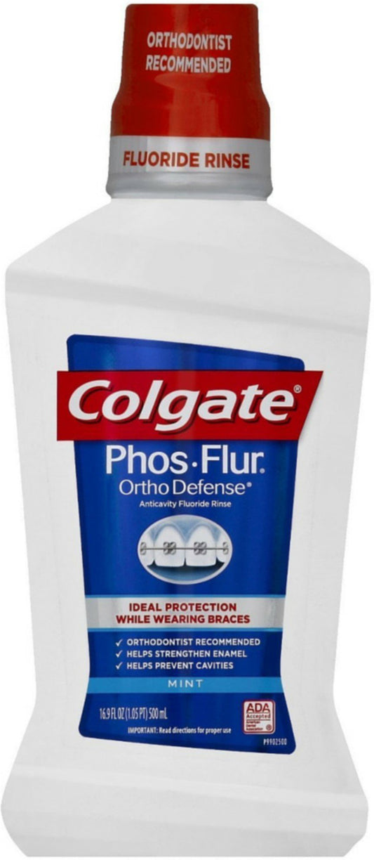 Colgate Phos-Flur Anti-Cavity Fluoride Rinse Mint 16 oz (Pack of 6)