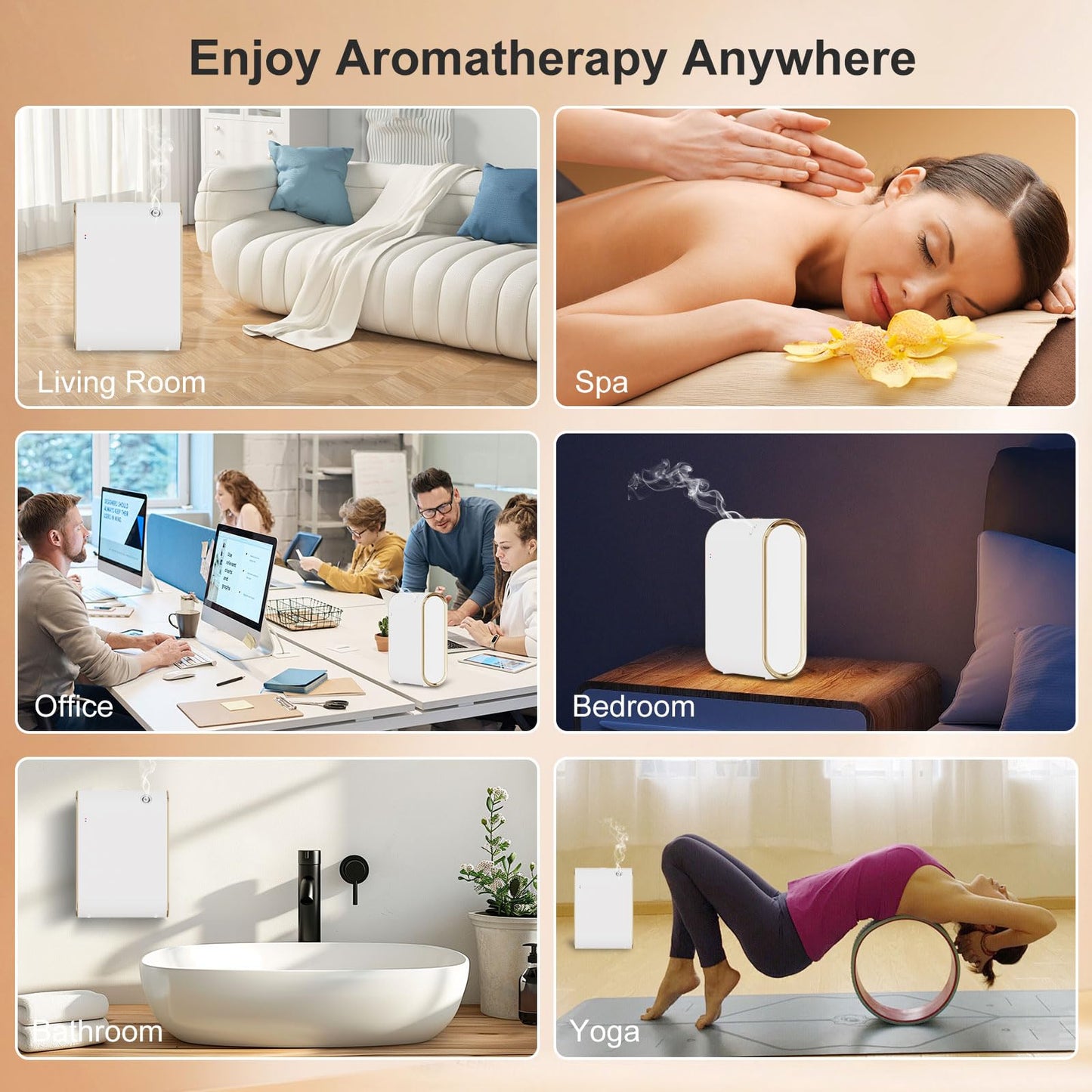 Smart Scent Air Machine for Home, 350ml/2000 Sq. Ft Bluetooth Waterless Essential Oil Diffuser, Aroma Diffuser for Office, Spa