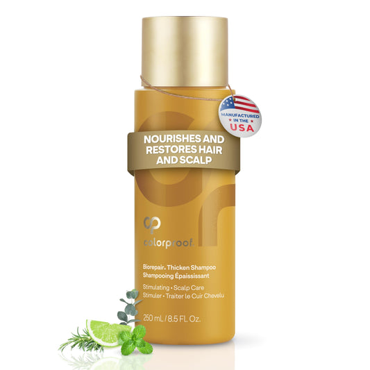 ColorProof Biorepair Thicken Shampoo for Color Treated Hair 8.5 Fl. Oz. Thickening Shampoo for Fine Hair w/Fresh Lime, Eucalyptus, Mint Leaf & Rosemary Scent