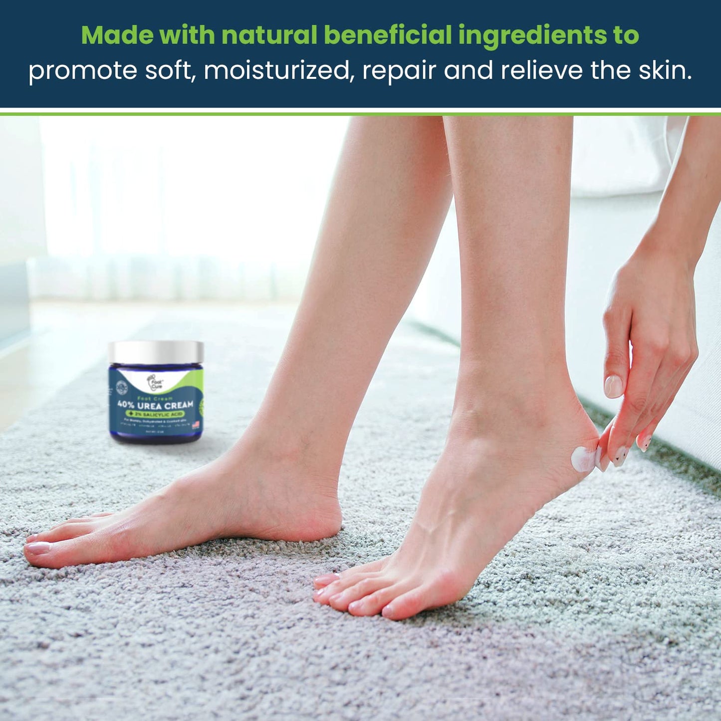 Foot Cure Foot Care/ Exfoliator & Callus Remover Pedicure Set – Includes Foot File for Dead Skin, Tea Tree Oil Foot Soak Salts, Urea Cream 40 Percent & Foot Callus Removal Gel – Made in USA