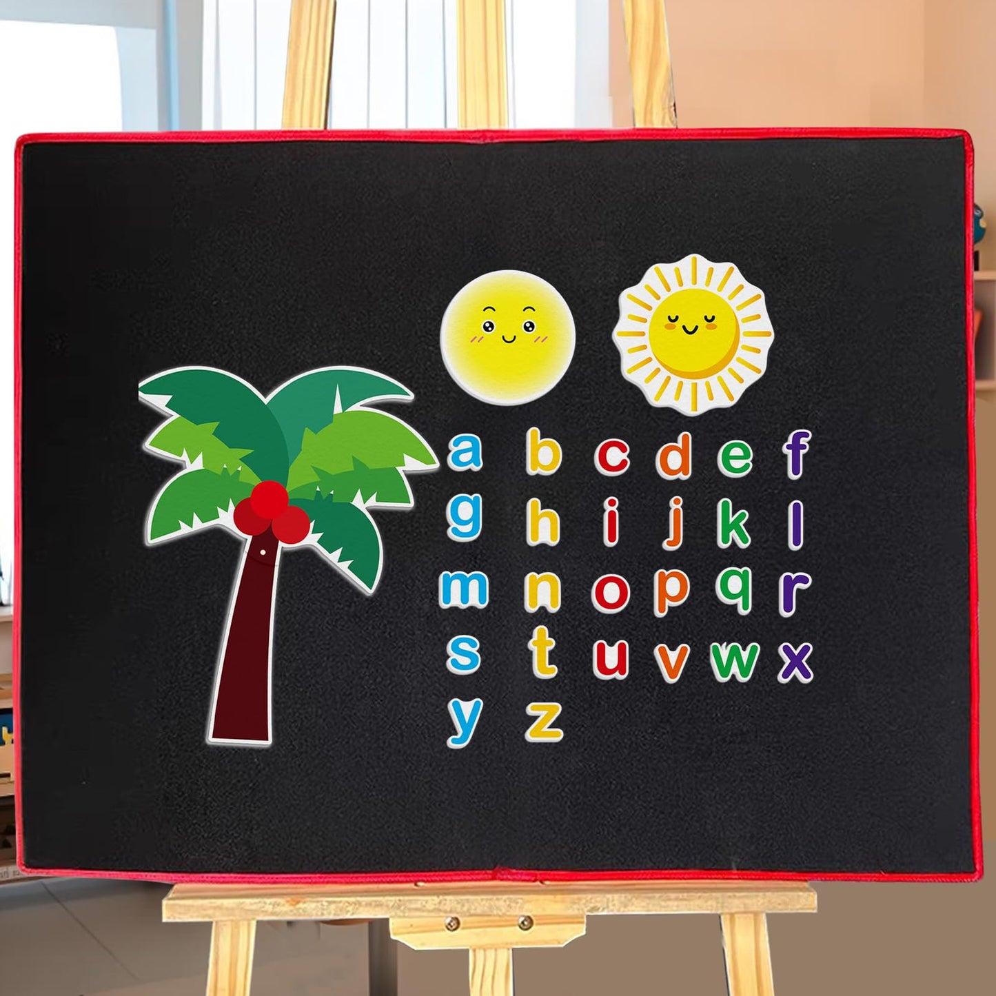 Ai fsem 30 Pcs Chicka Chicka Boom Boom‌ Flannel Board for The Classroom Alphabet Game Board with Letters Speech Therapy Materials Classroom Must Haves