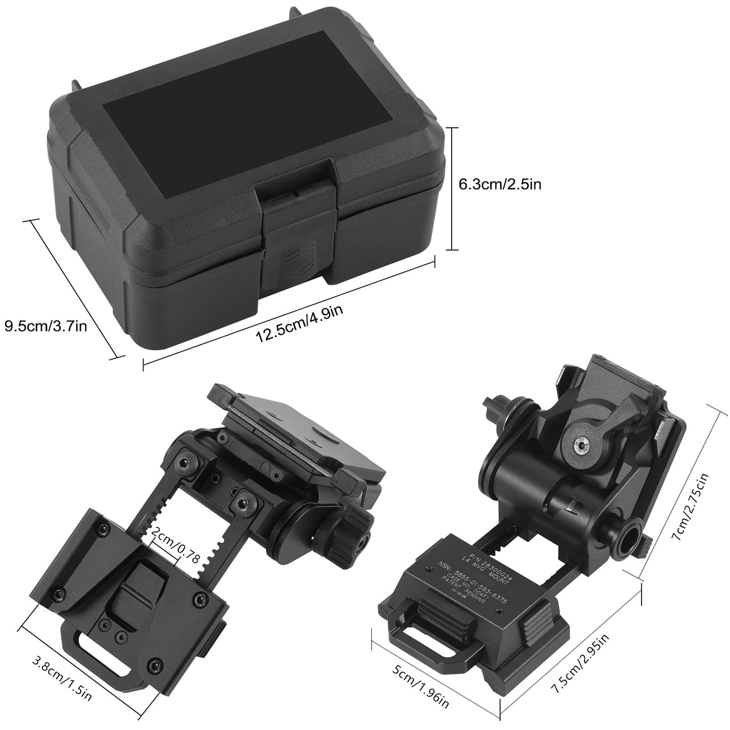 Gexmil CNC PVS15/18 Night Vision Goggles Mount for L4G24 NVG Metal G24 Mount (Black)