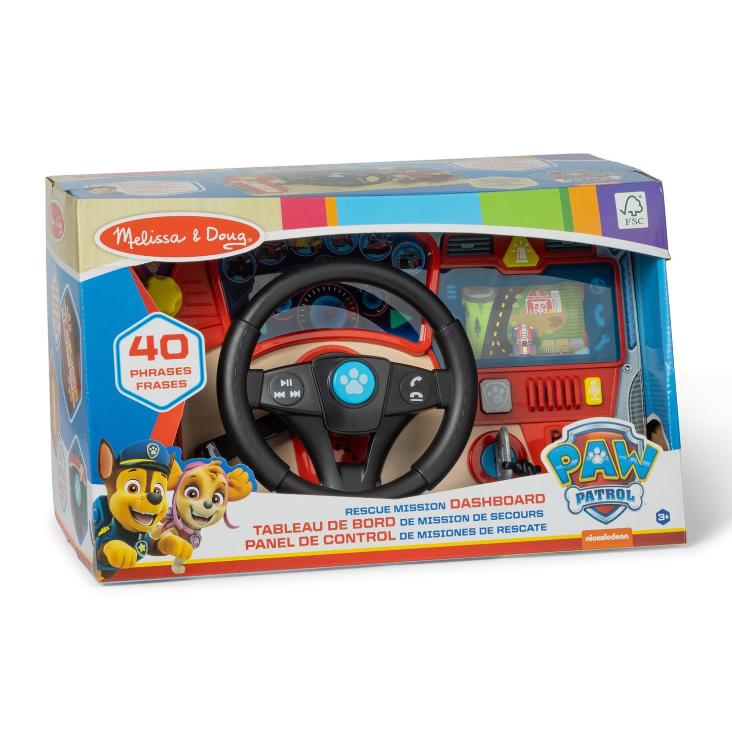 Melissa & Doug PAW Patrol Rescue Mission Wooden DashboardKids Activity Board, Toddler Sensory Toys, Pretend Play Driving Toy, PAW Patrol Toys for Kids Ages 3+