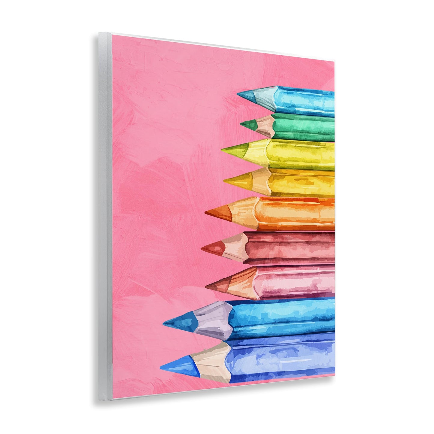 Stupell Industries 'Vibrant Pencils on Pink', Wall Plaque Art, 11 x 14 Inches, Easy to Hang and Sturdy, Made in USA, by Kim Allen