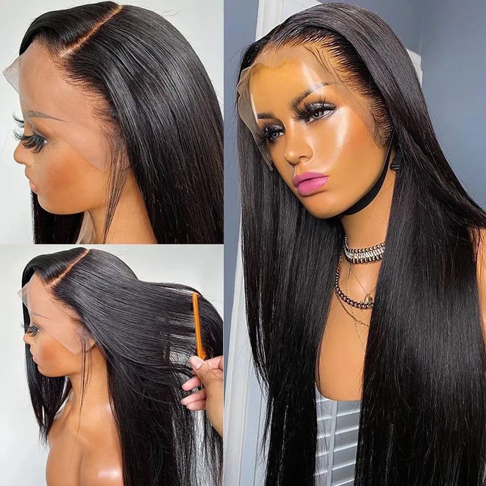 Profairsor 30 Inch Straight HD Lace Front Wigs Human Hair 180% Density Straight Human Hair Wigs for Black Women Glueless Wigs 13x6 Straight Lace Front Wigs Human Hair Pre Plucked HD Lace Frontal Wig