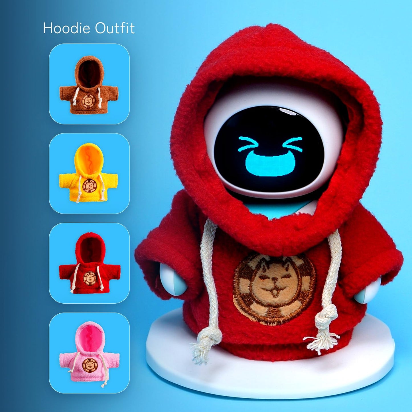 Cape & Hoodie Outfit Set for Eilik - 4 Pcs Furry Hoodie in Four Colors & 4 Pcs Furry pet Cape in Four Styles. Ideal for Dressing Eilik and Other Suitable Toys.