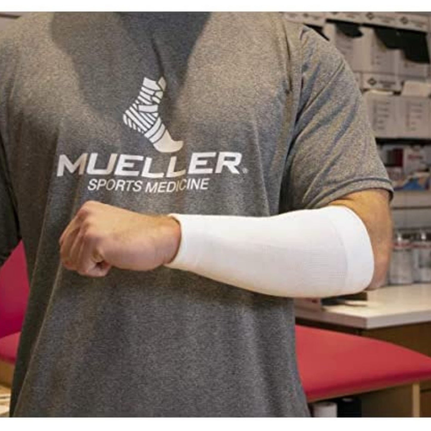 MUELLER Sports Medicine Tubular Knit Compression Bandage, Compression Sleeve Support for Men and Women, Cut-to-Fit, Machine Washable, Black, 2-Inches Wide